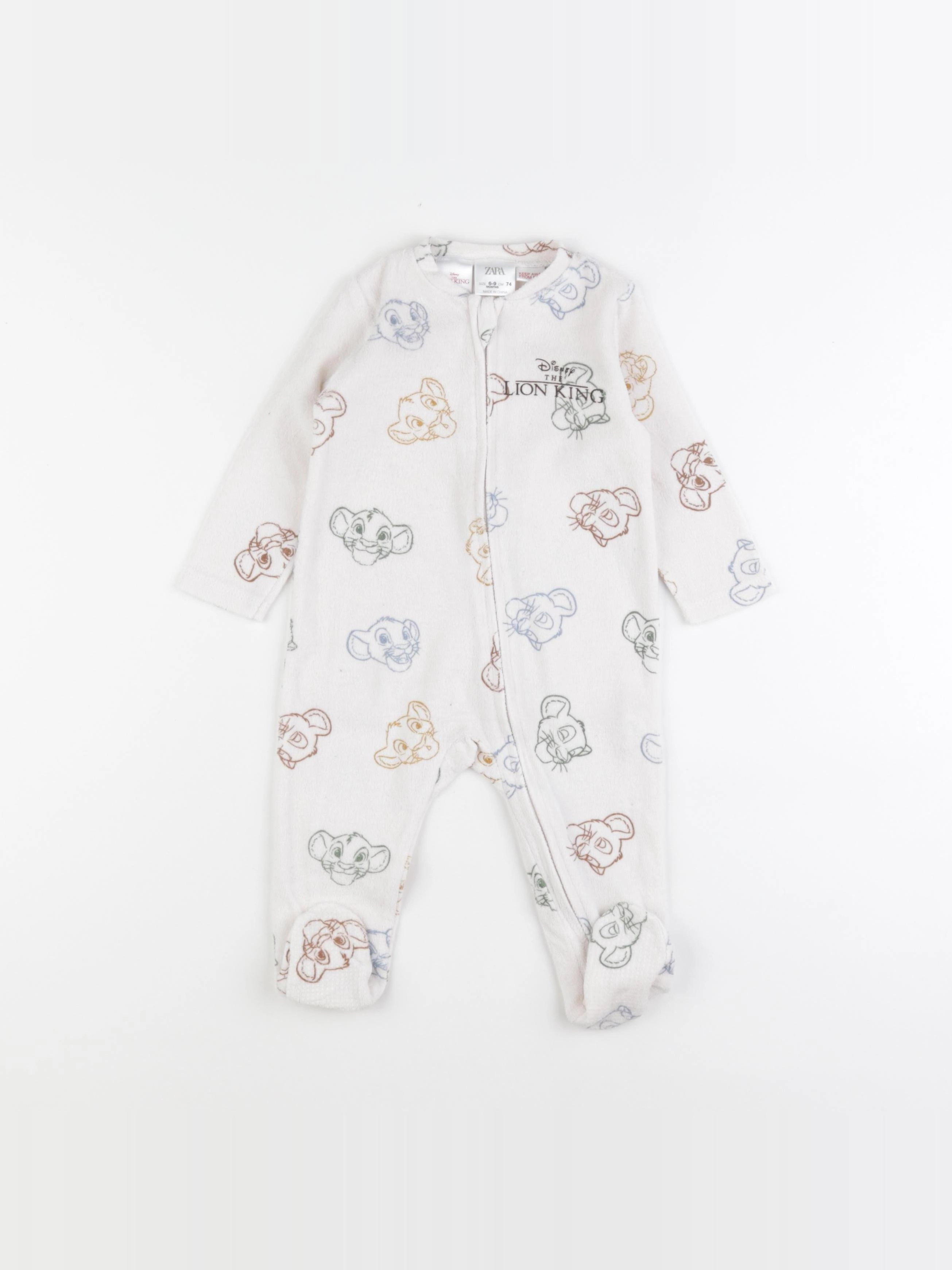 Zara - pyjama velours blanc - 6/9 mois