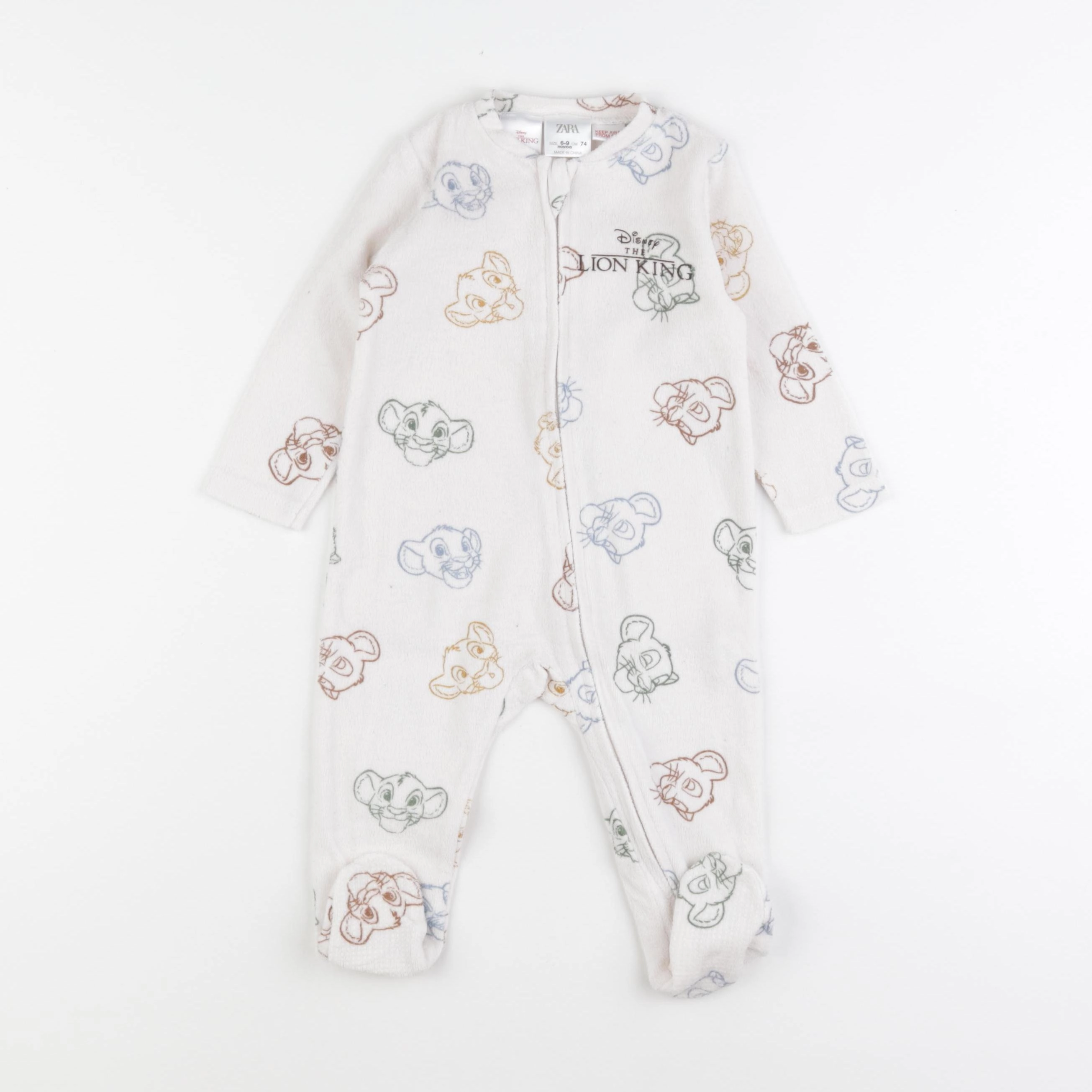 Zara - pyjama velours blanc - 6/9 mois
