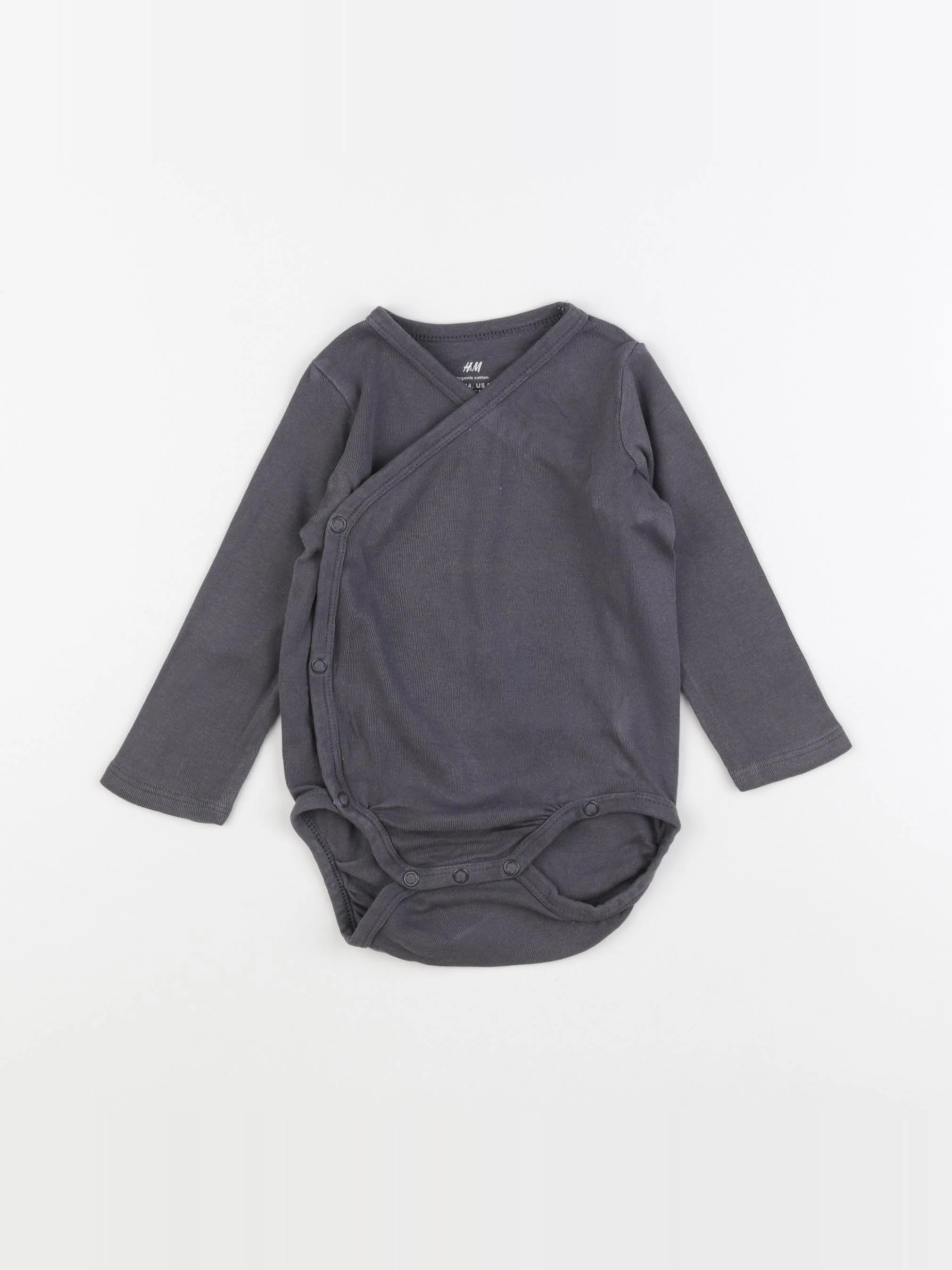 H&M - body gris - 6/9 mois