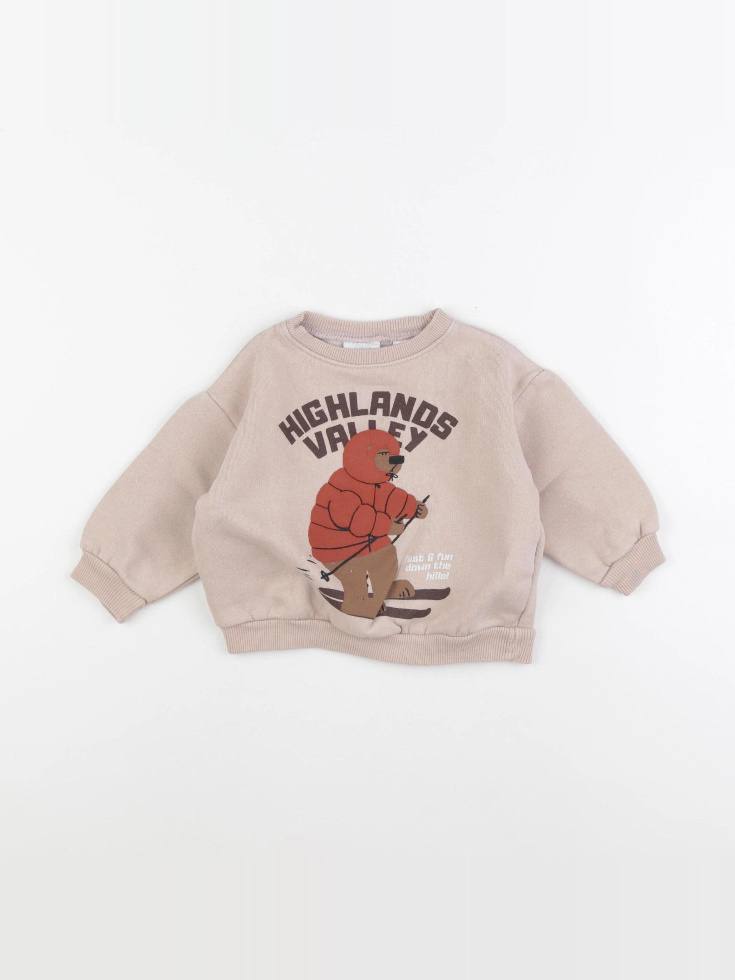 Zara - sweat beige - 12/9 mois