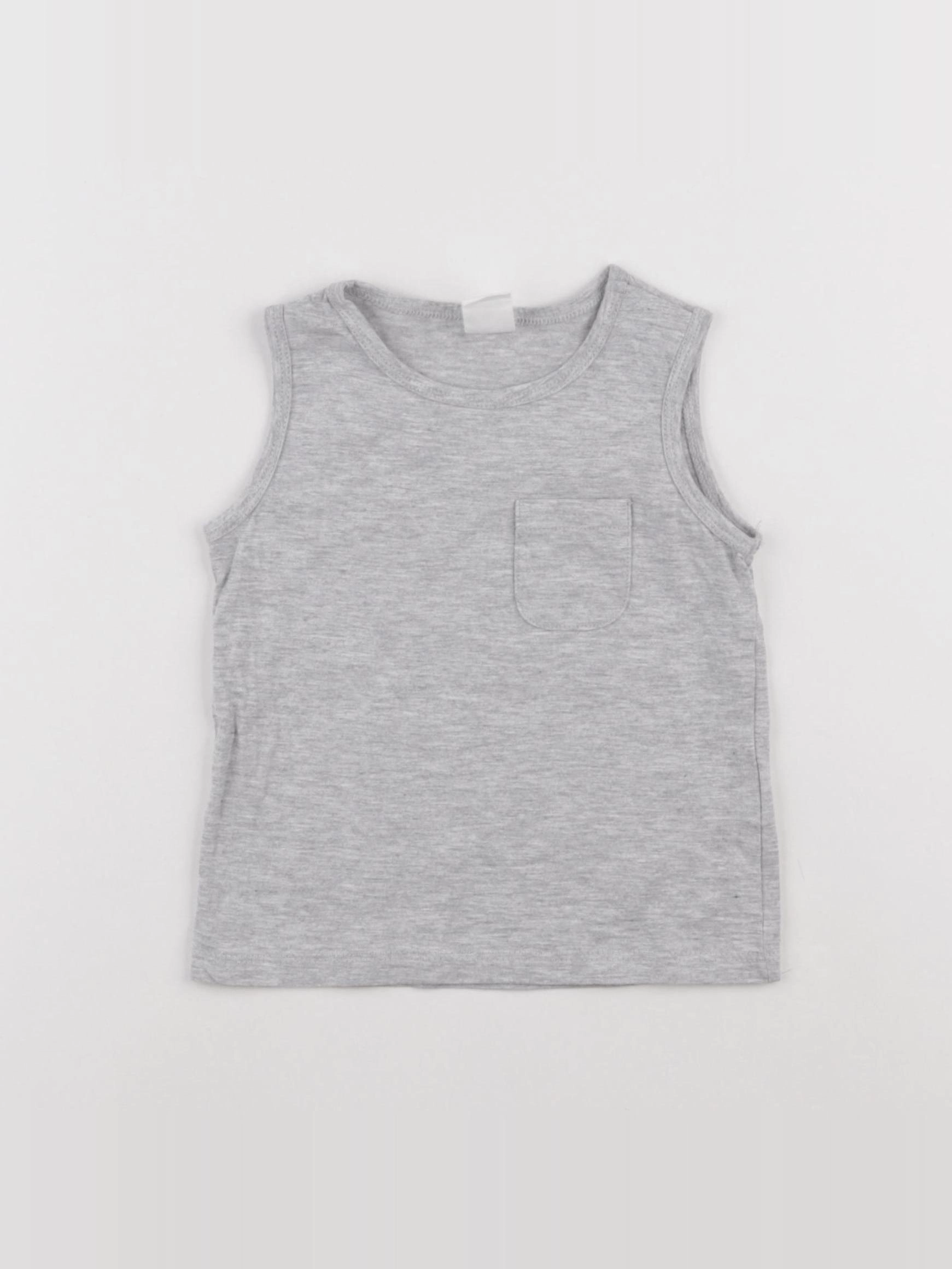 H&M - débardeur gris - 6/9 mois
