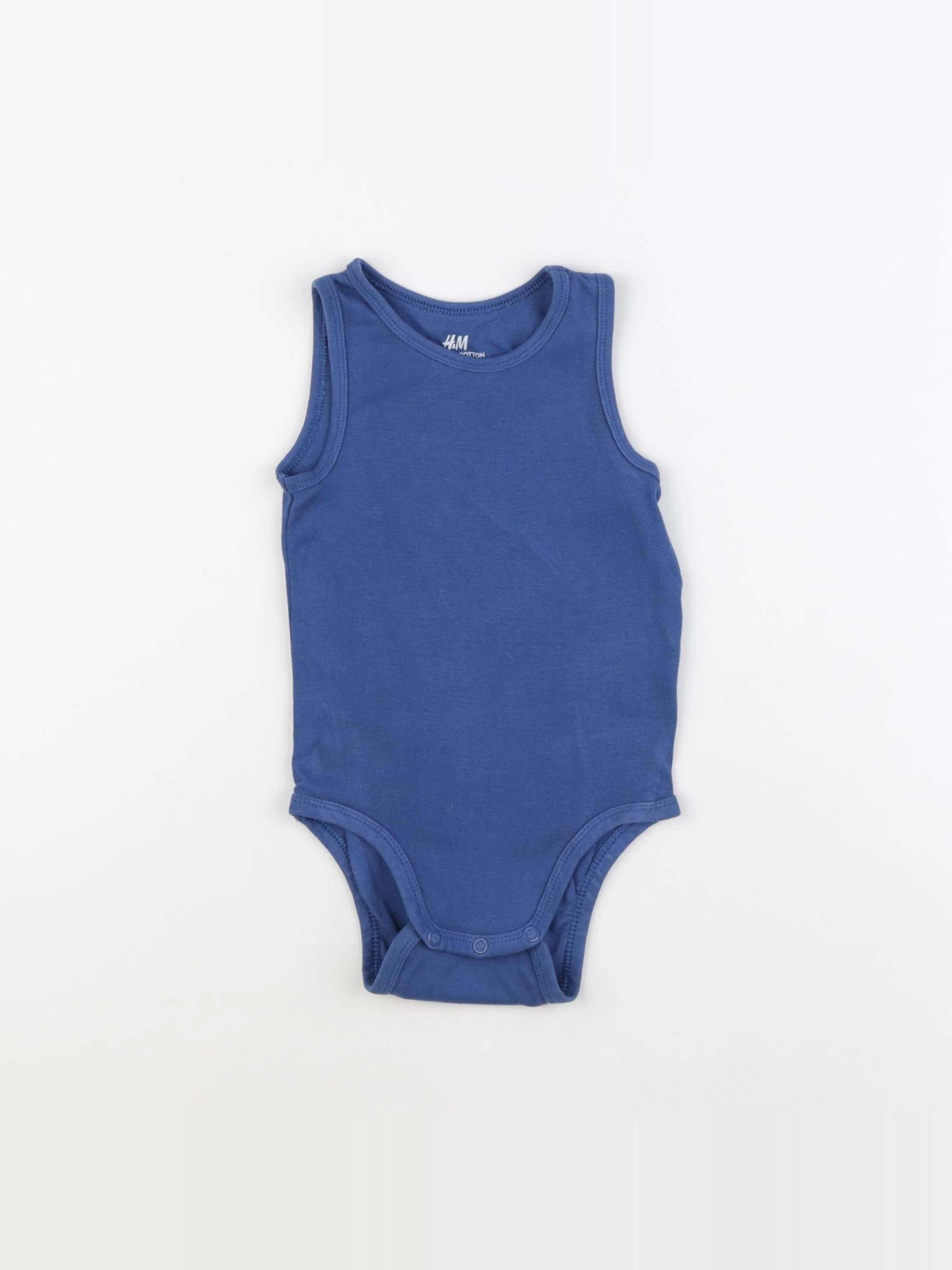H&M - body bleu - 9/12 mois