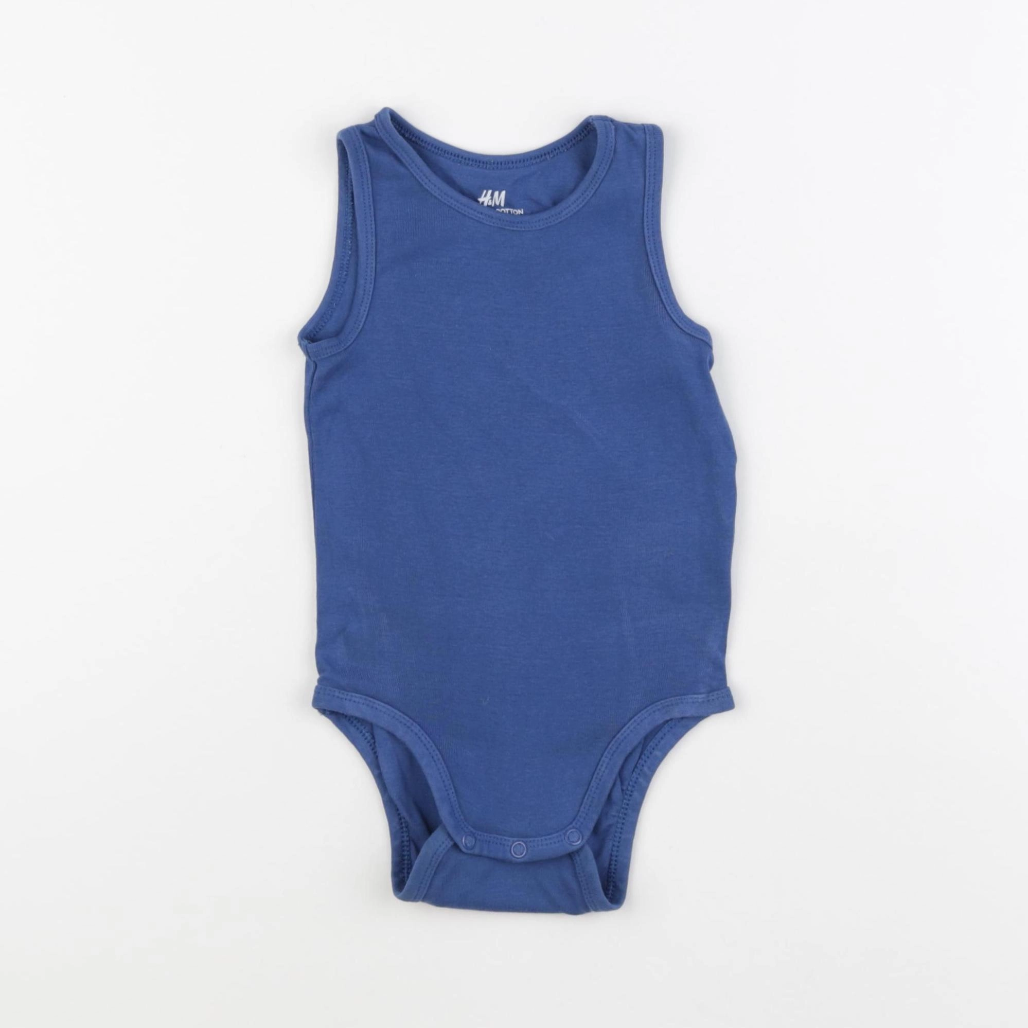 H&M - body bleu - 9/12 mois