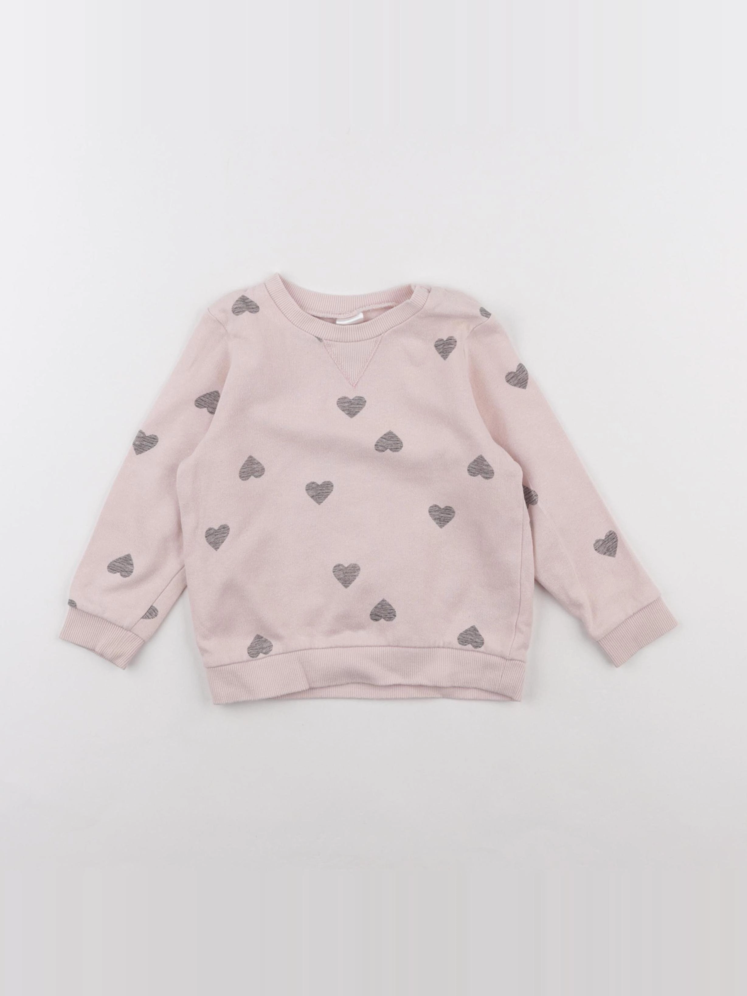 H&M - sweat rose - 9/12 mois