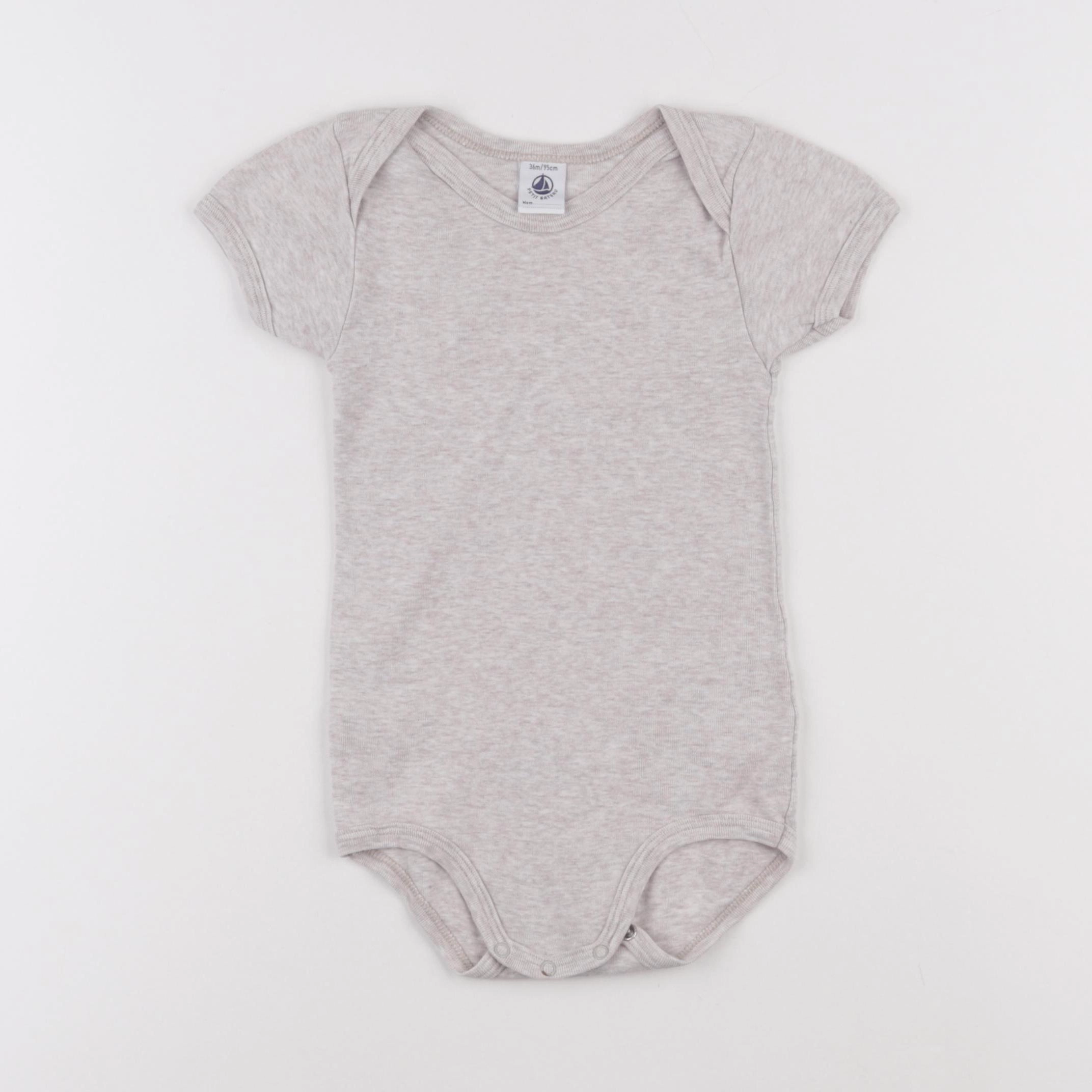 Petit Bateau - body beige - 36 mois