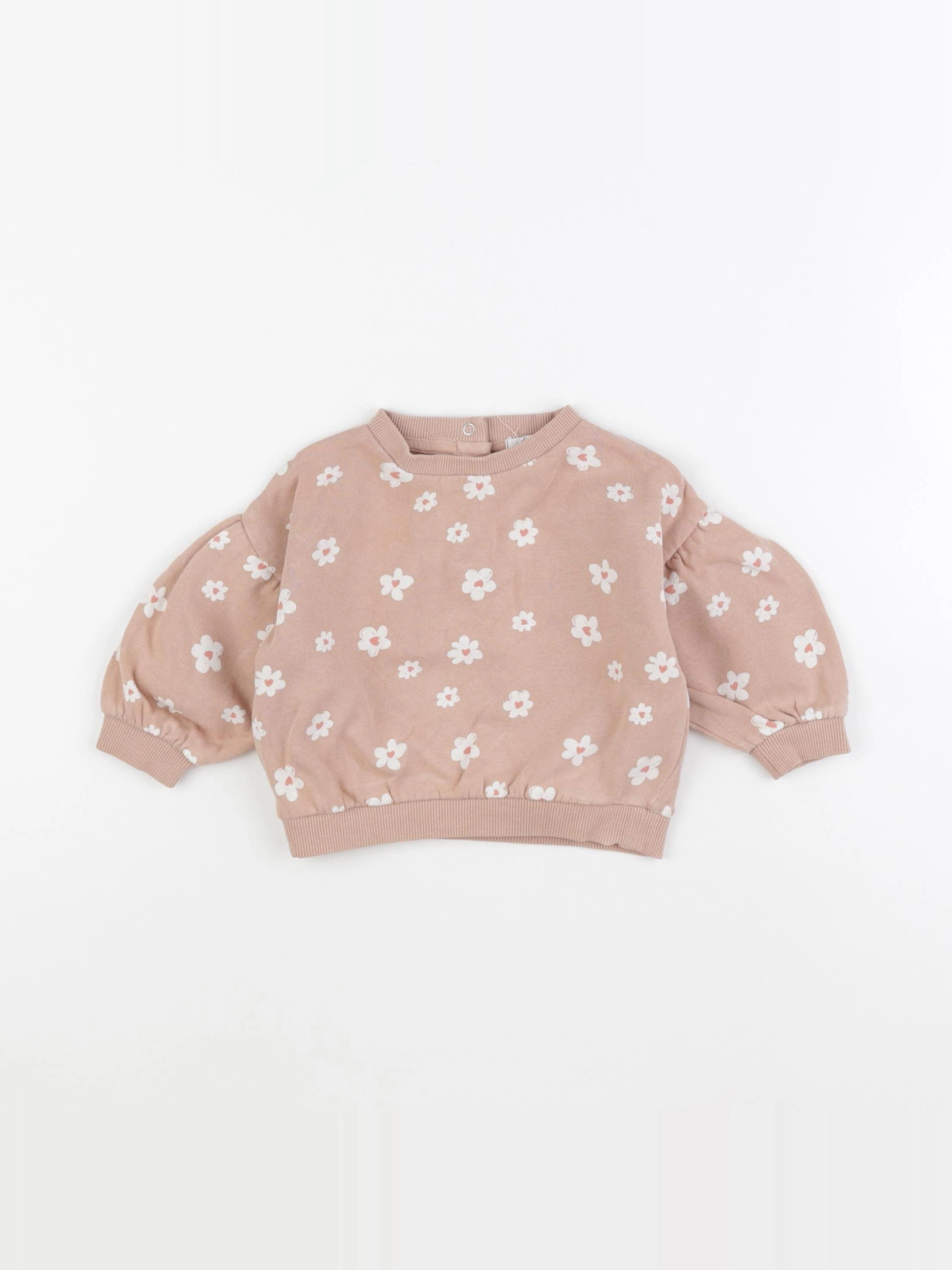 Vertbaudet - sweat rose - 6 mois