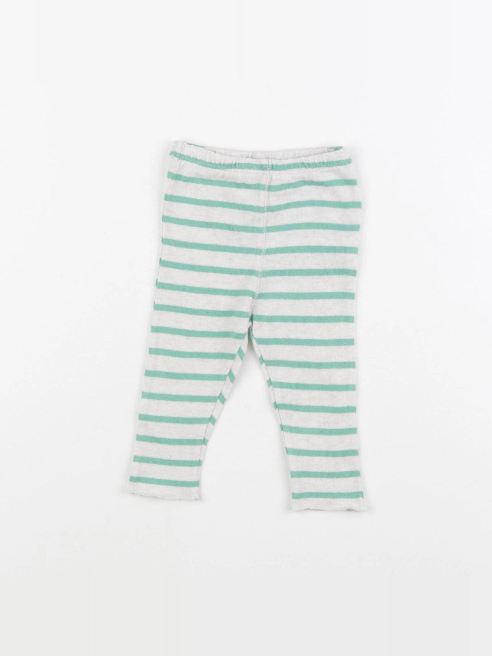 Arsène et les pipelettes - legging blanc, vert - 6 mois