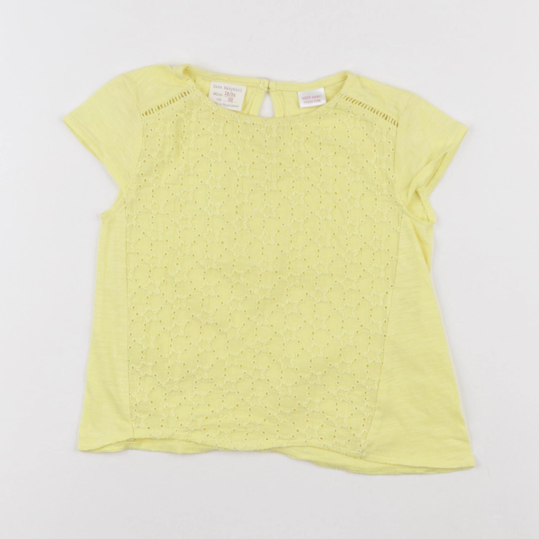 Zara - tee-shirt jaune - 18/24 mois