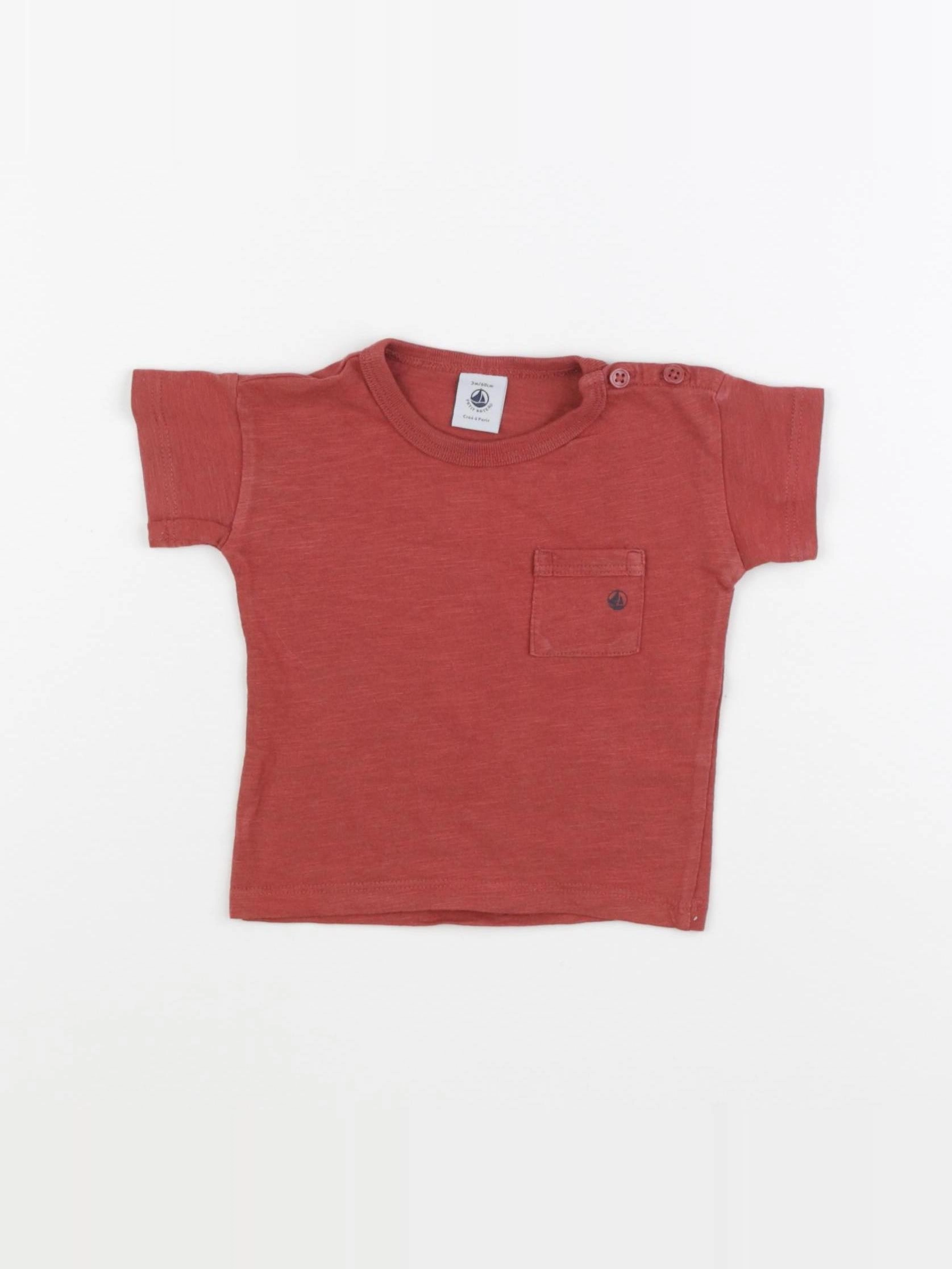Petit Bateau - tee-shirt rouge - 3 mois