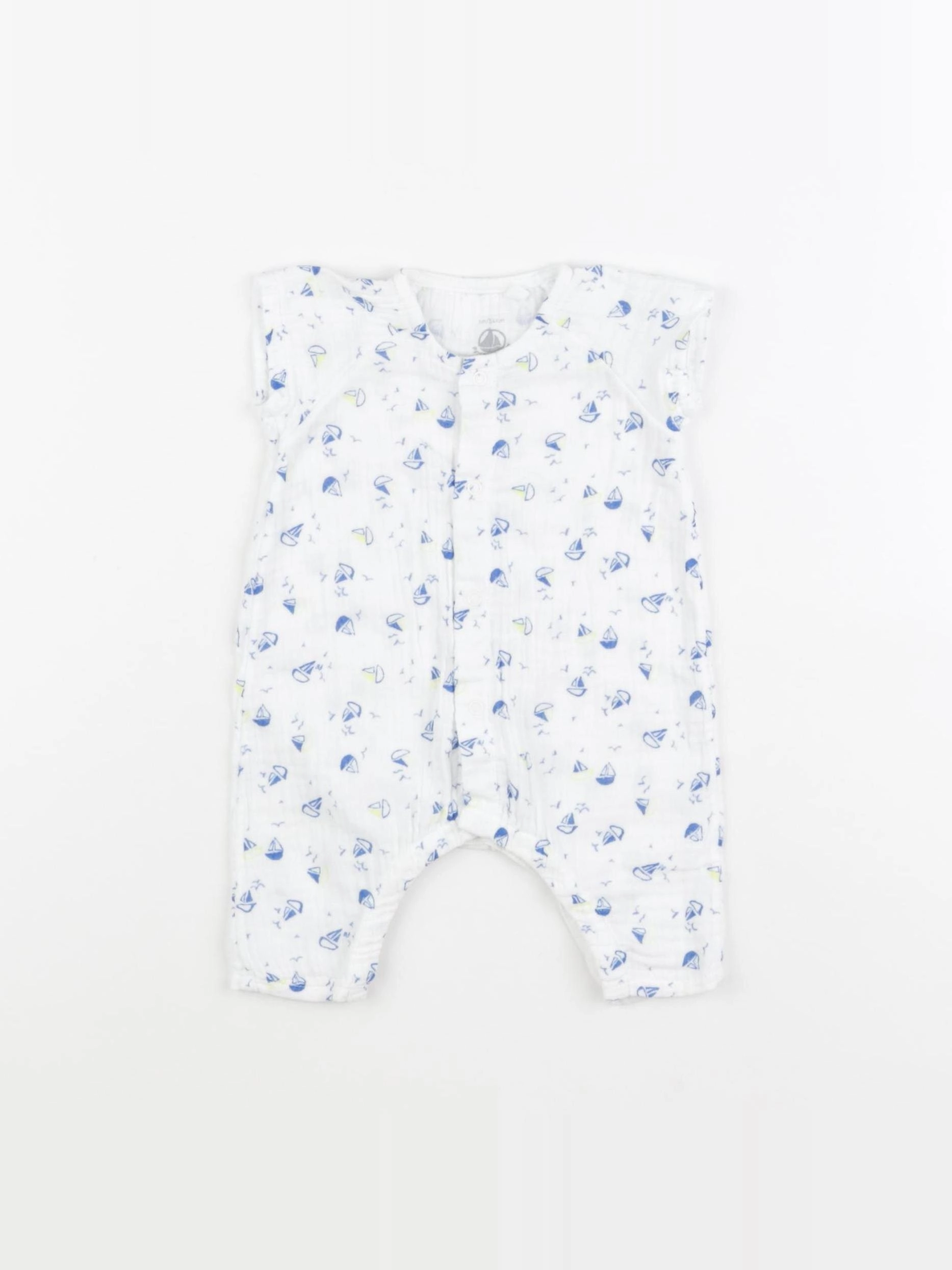 Petit Bateau - combinaison blanc, bleu - 1 mois