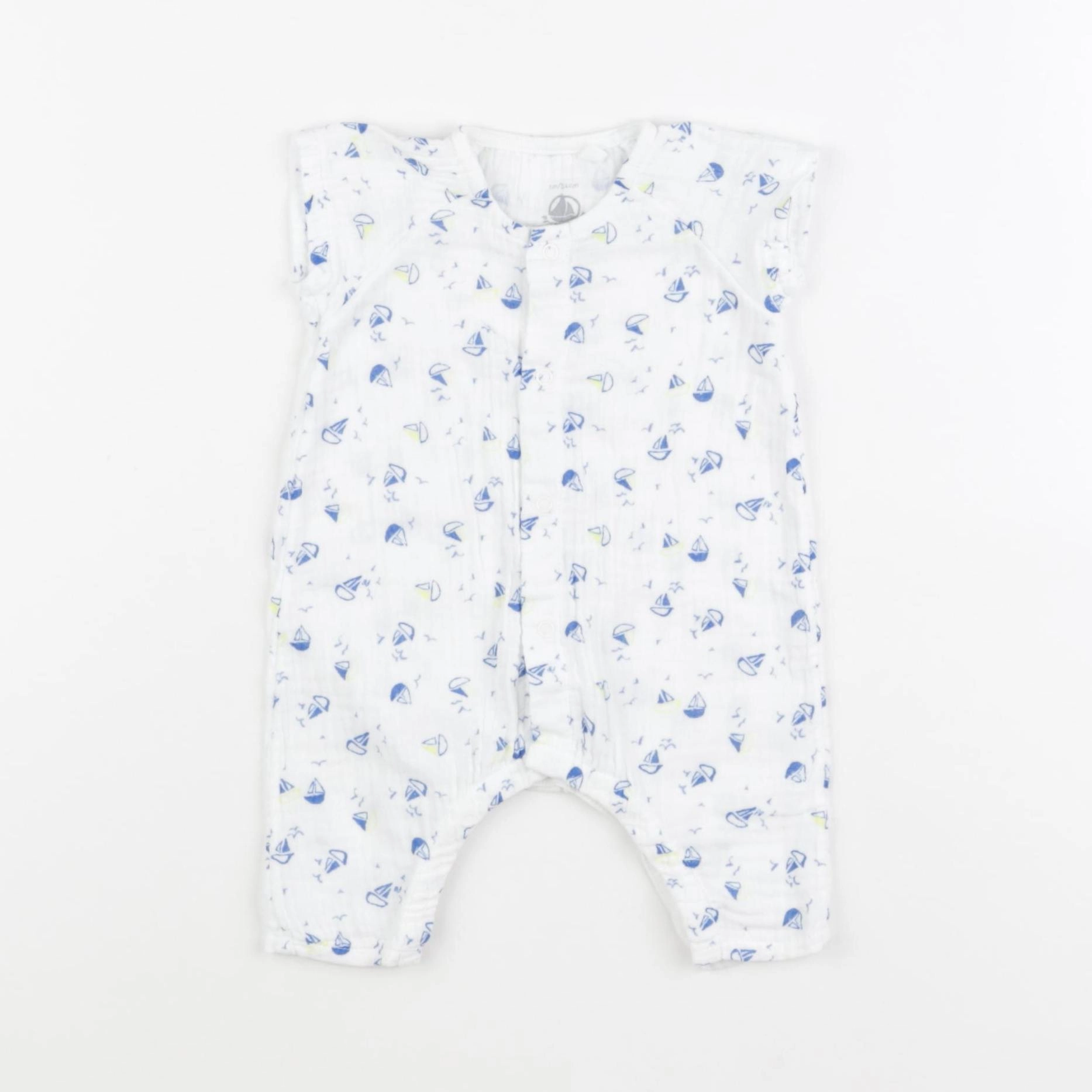 Petit Bateau - combinaison blanc, bleu - 1 mois