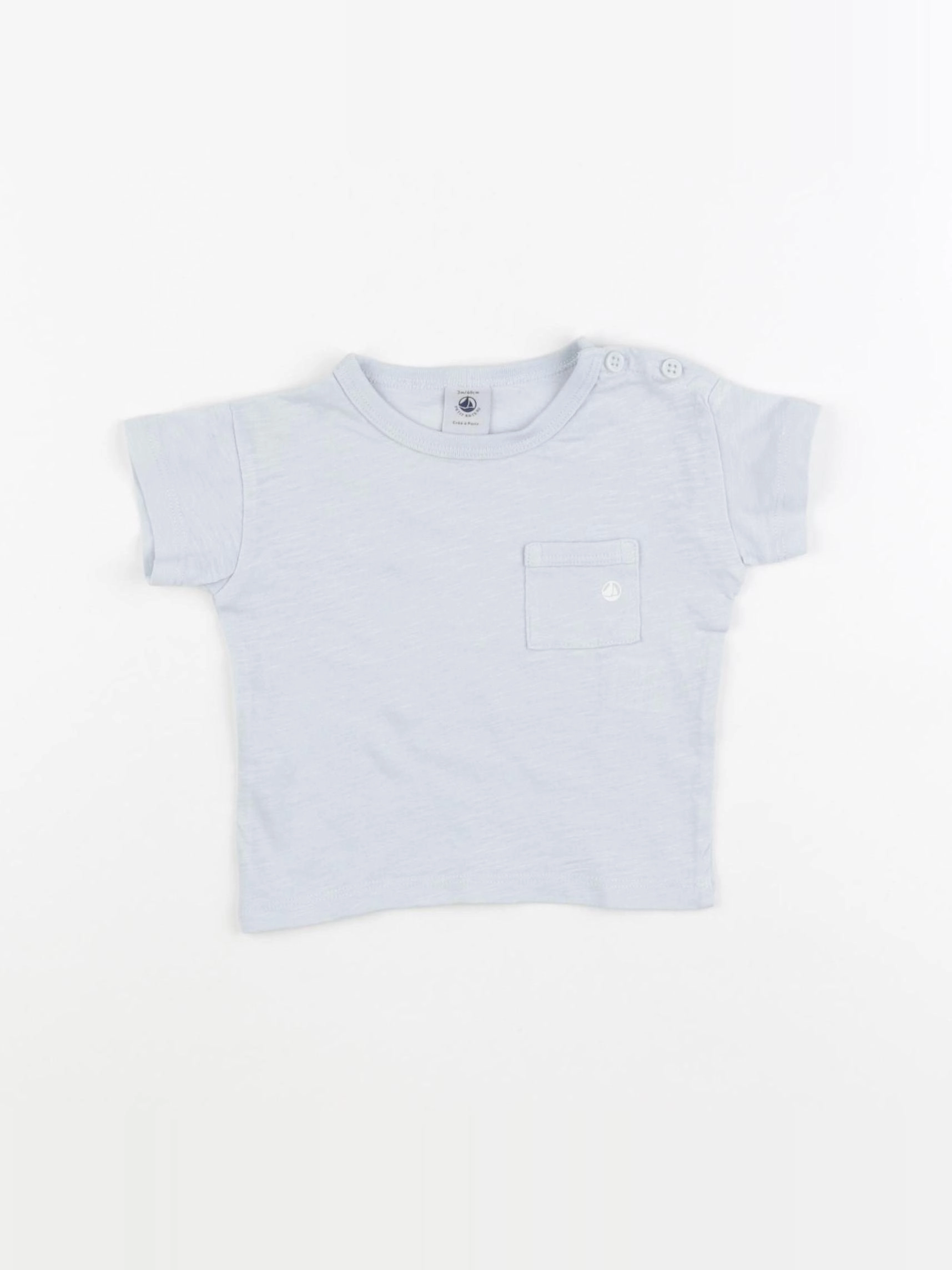 Petit Bateau - tee-shirt bleu - 3 mois