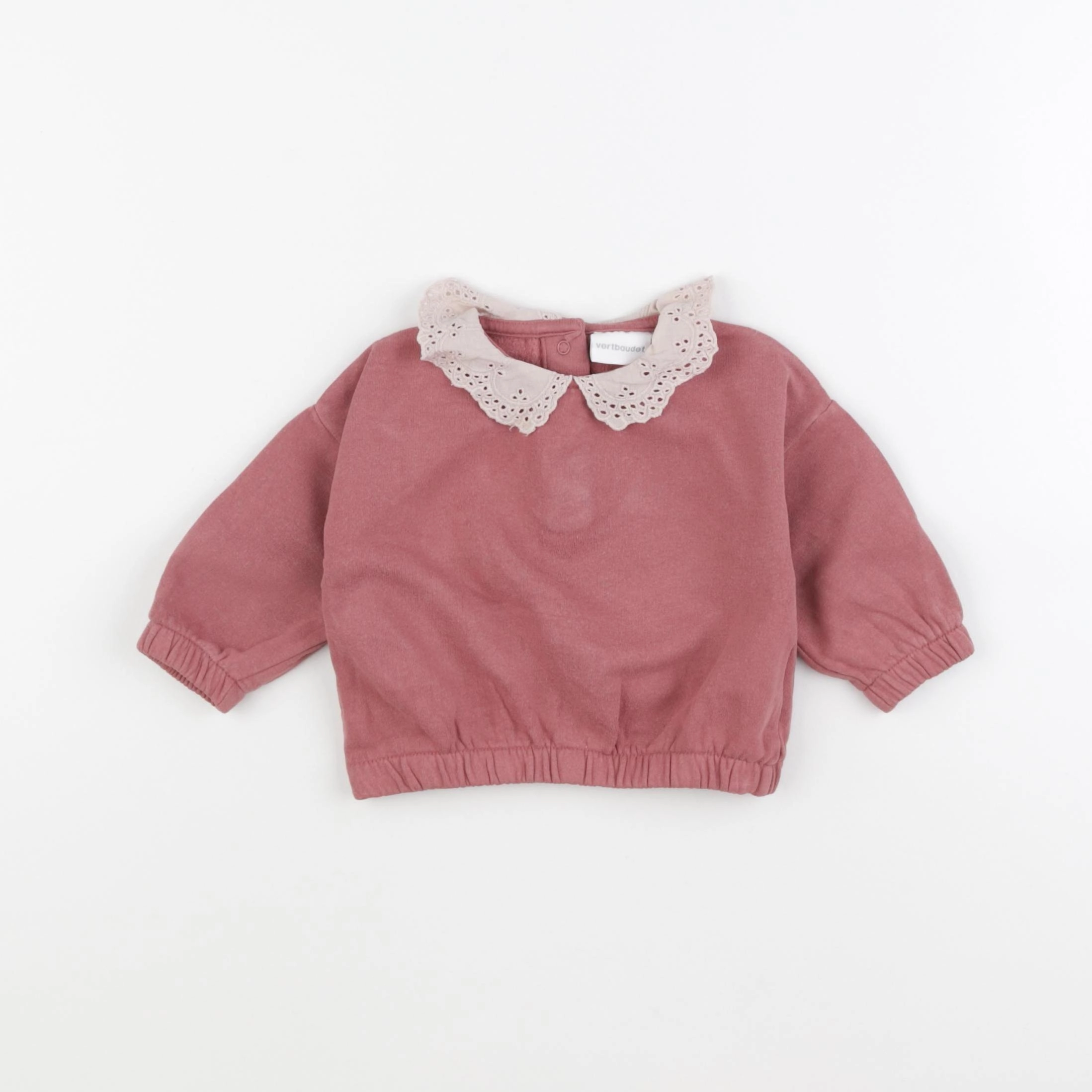 Vertbaudet - sweat rose - 6 mois