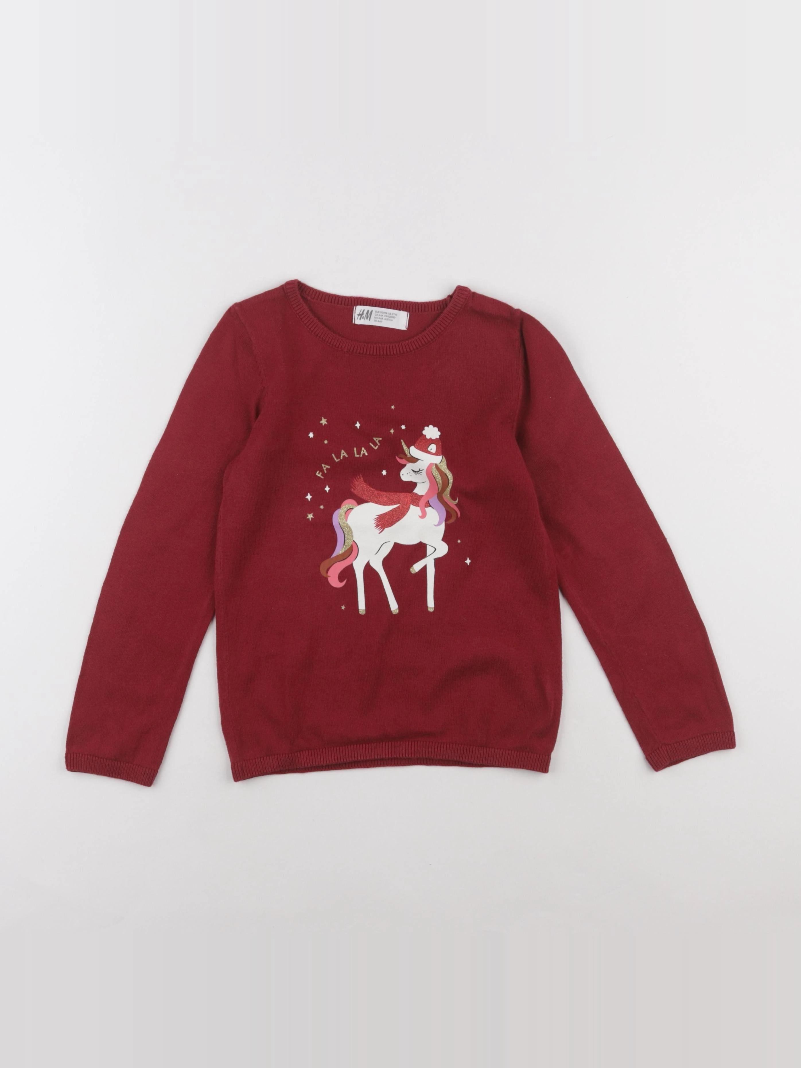 H&M - pull rouge - 4/5 ans