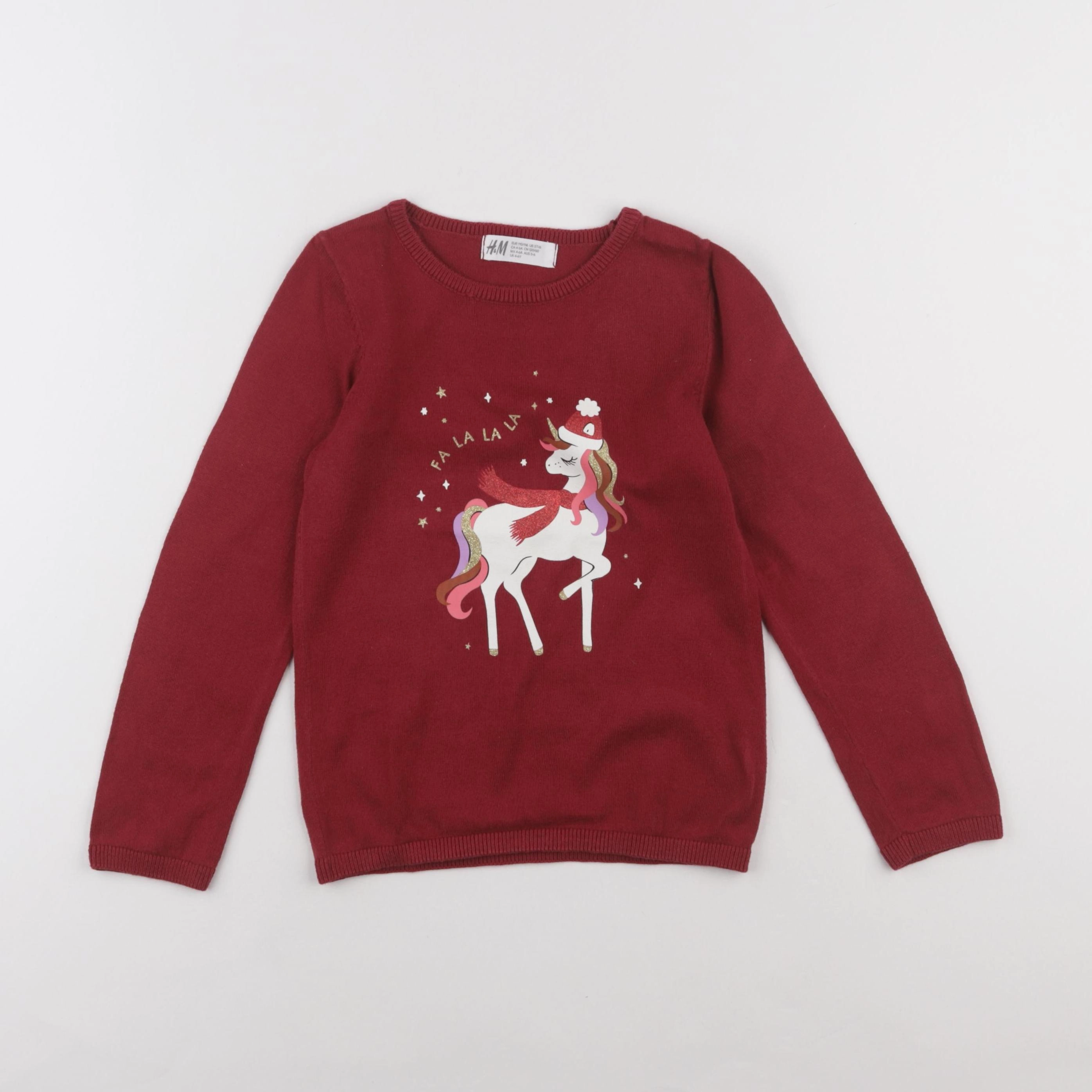 H&M - pull rouge - 4/5 ans