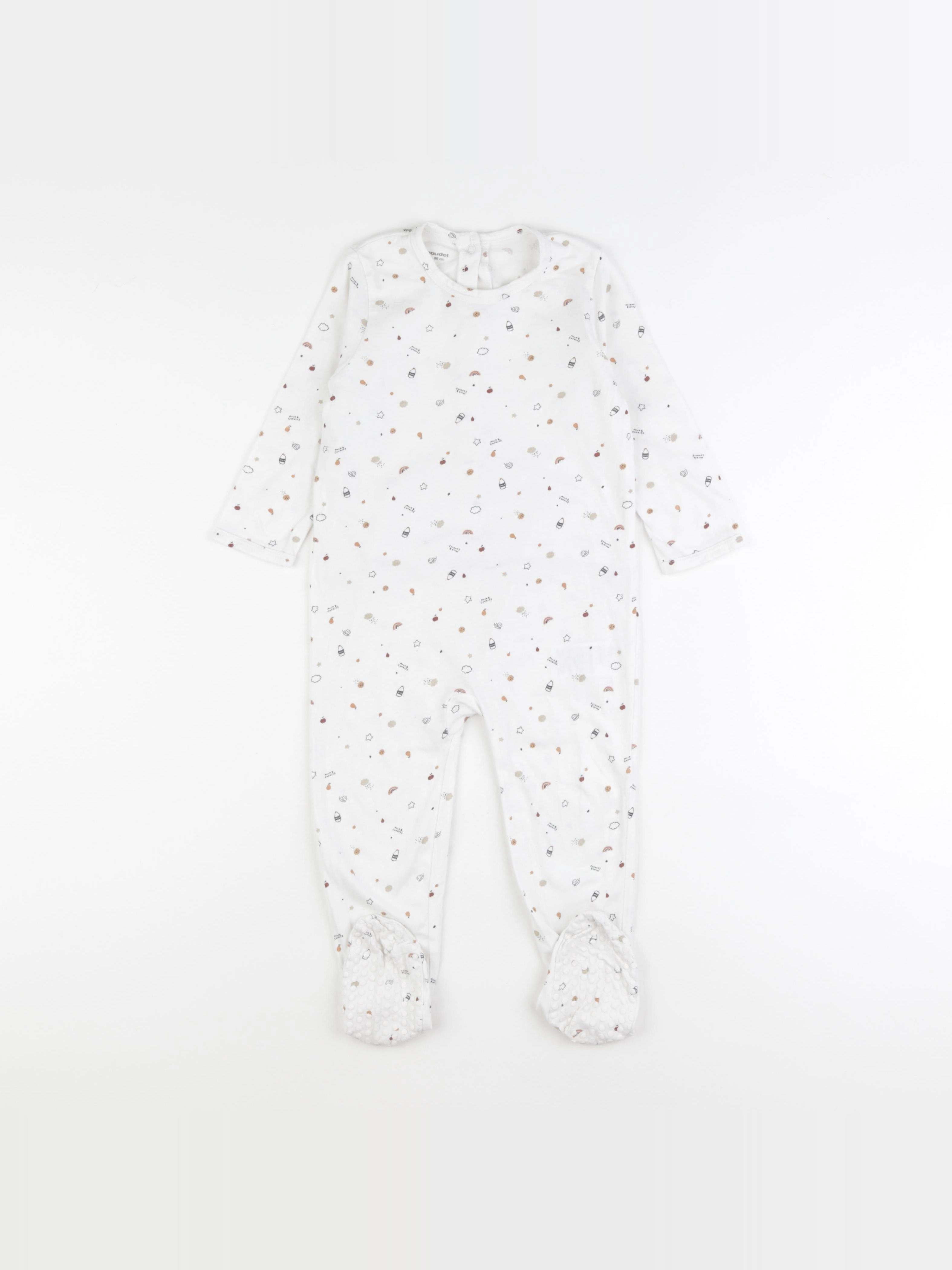Vertbaudet - pyjama coton blanc - 24 mois