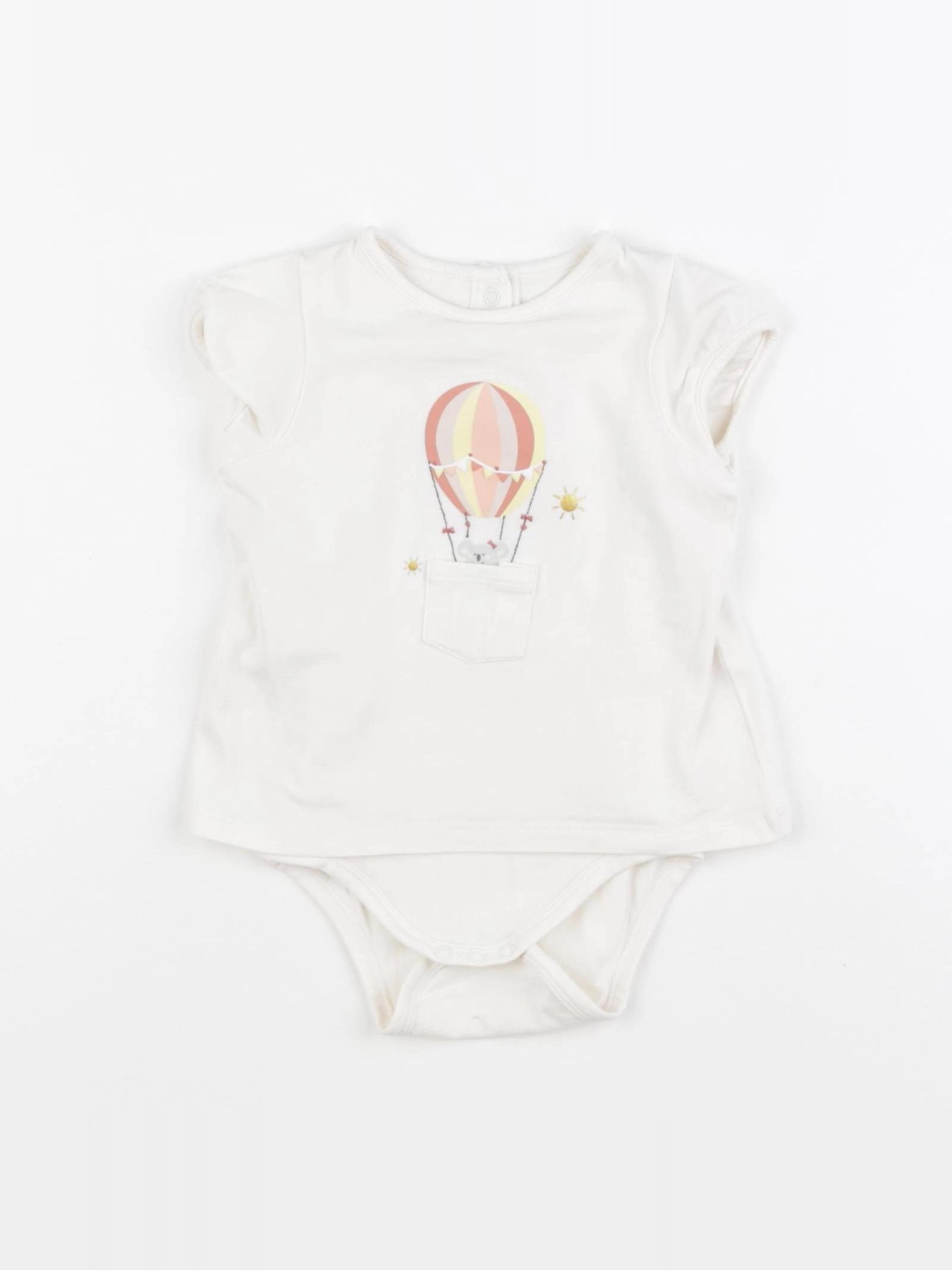 Vertbaudet - body tee-shirt blanc - 9 mois