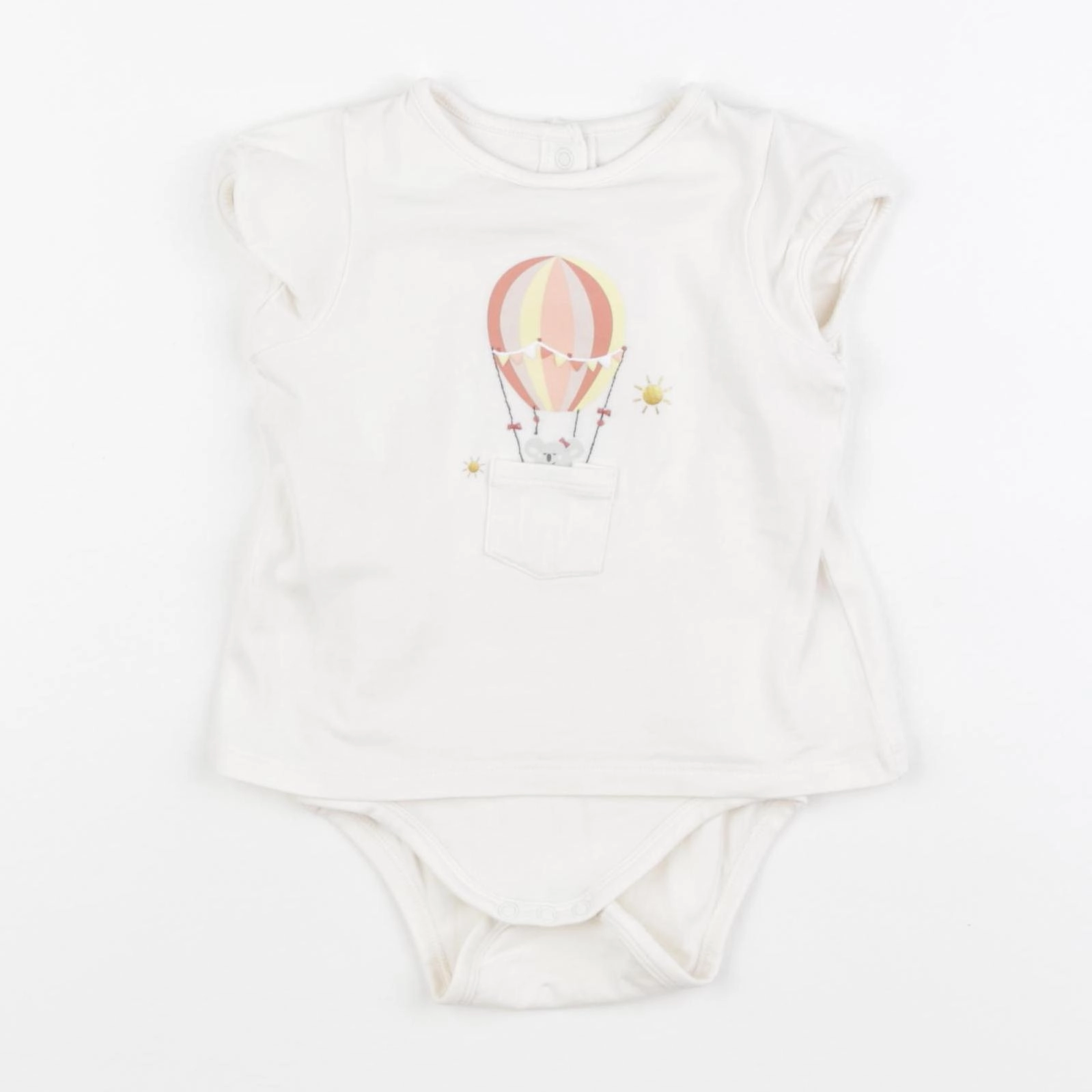 Vertbaudet - body tee-shirt blanc - 9 mois