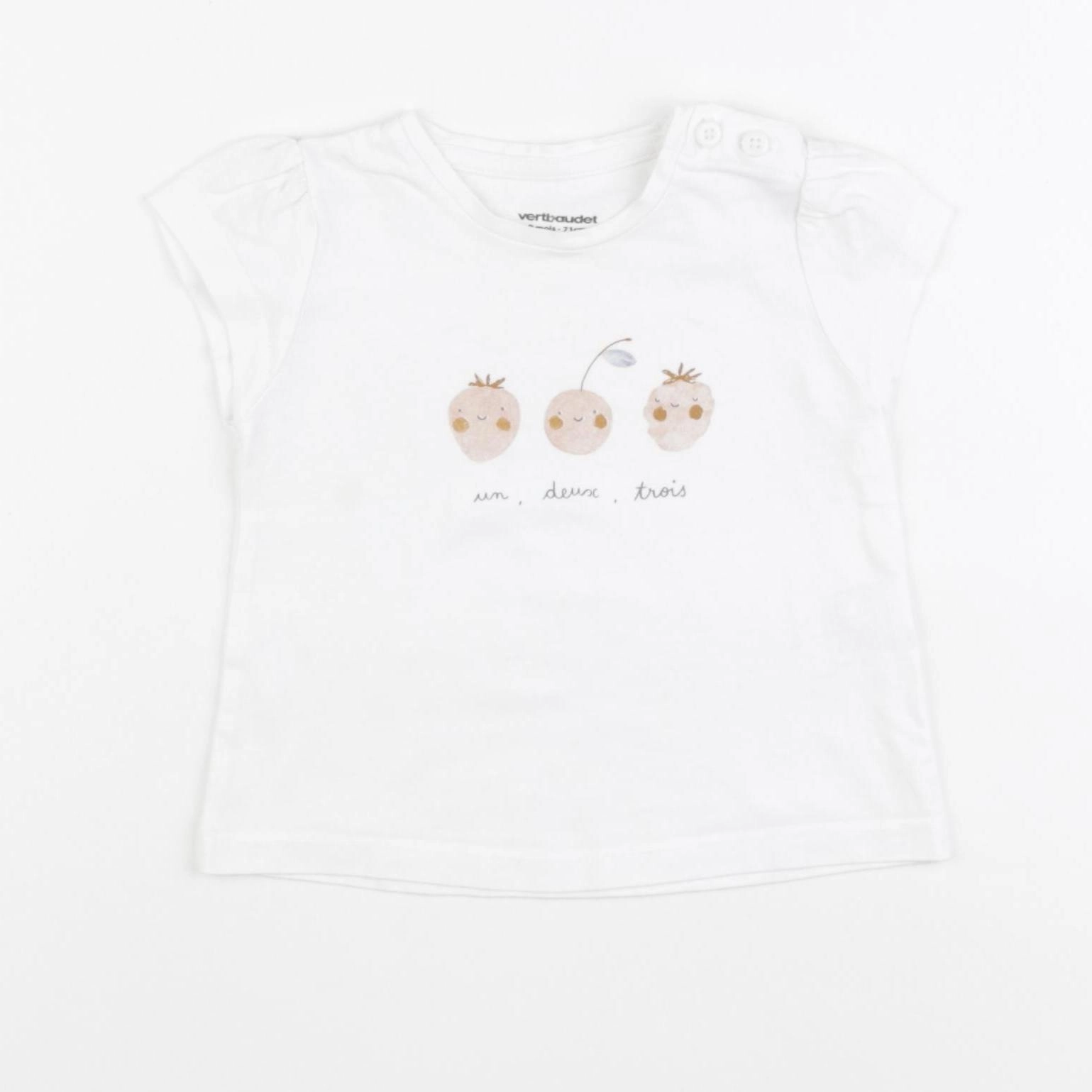 Vertbaudet - tee-shirt blanc - 9 mois