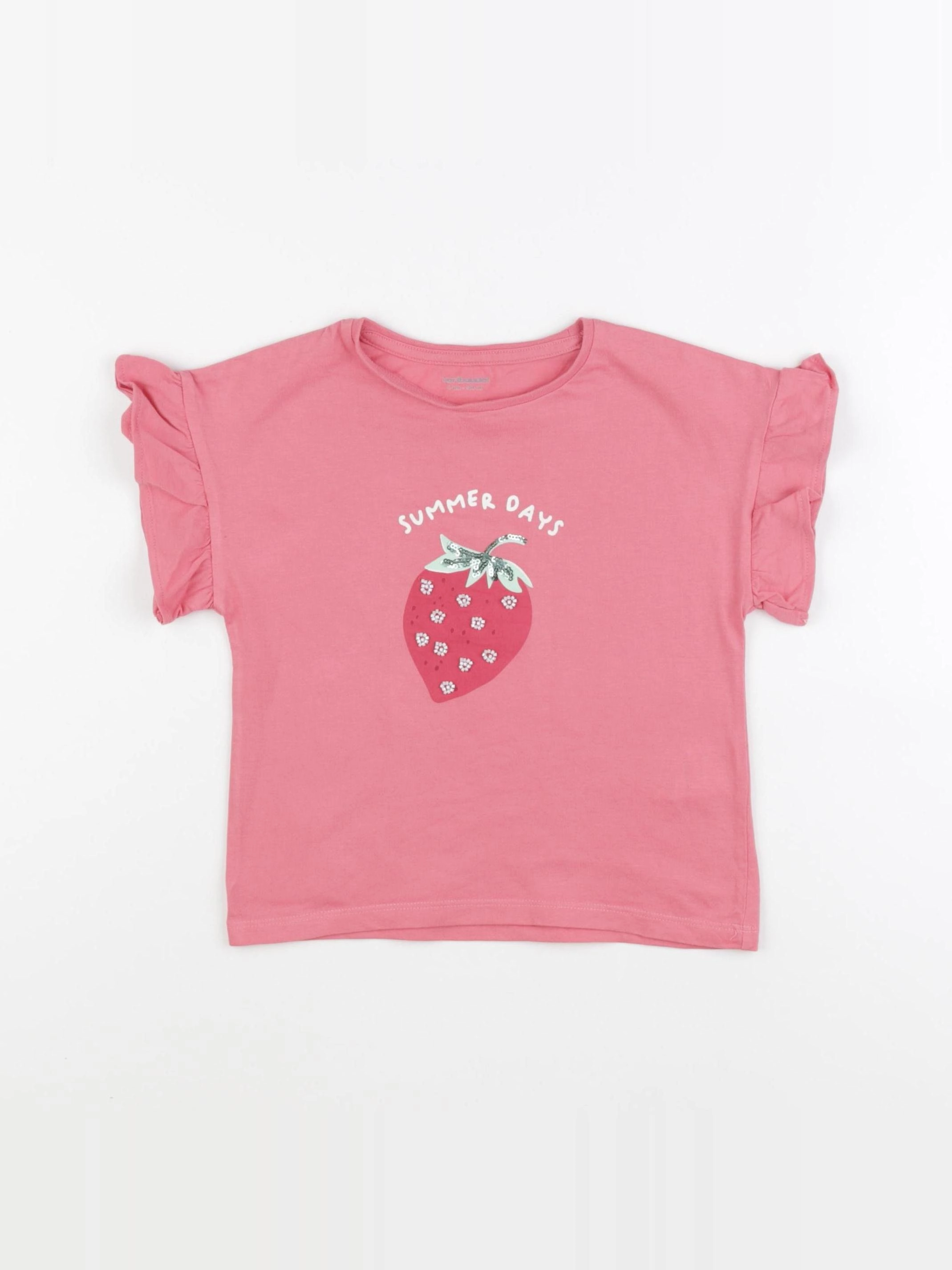 Vertbaudet - tee-shirt rose - 4 ans