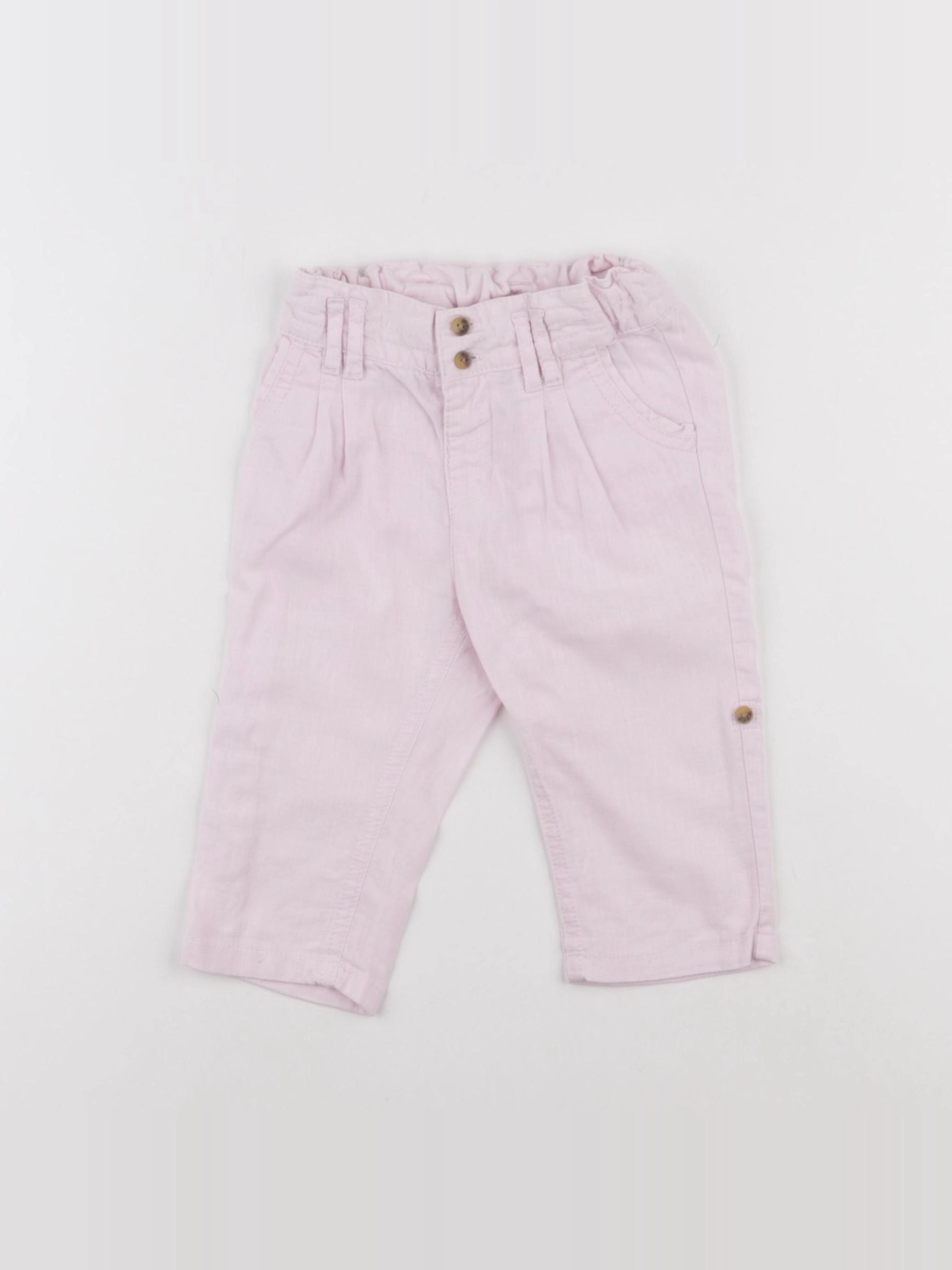 H&M - pantalon rose - 6/9 mois