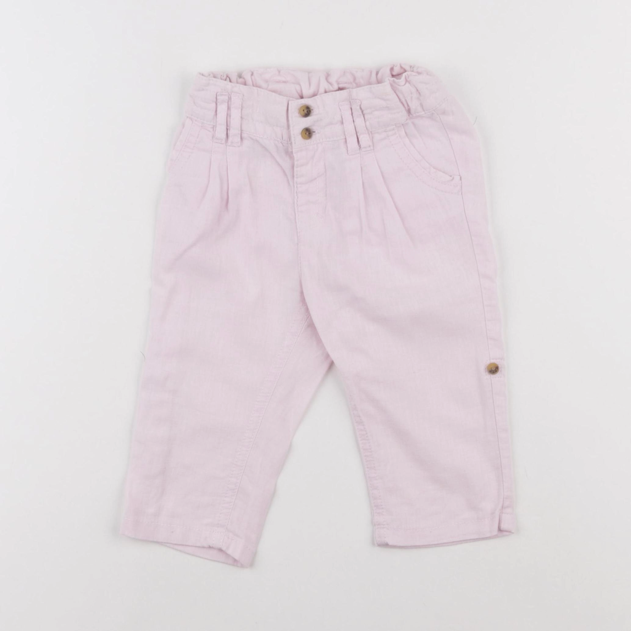 H&M - pantalon rose - 6/9 mois