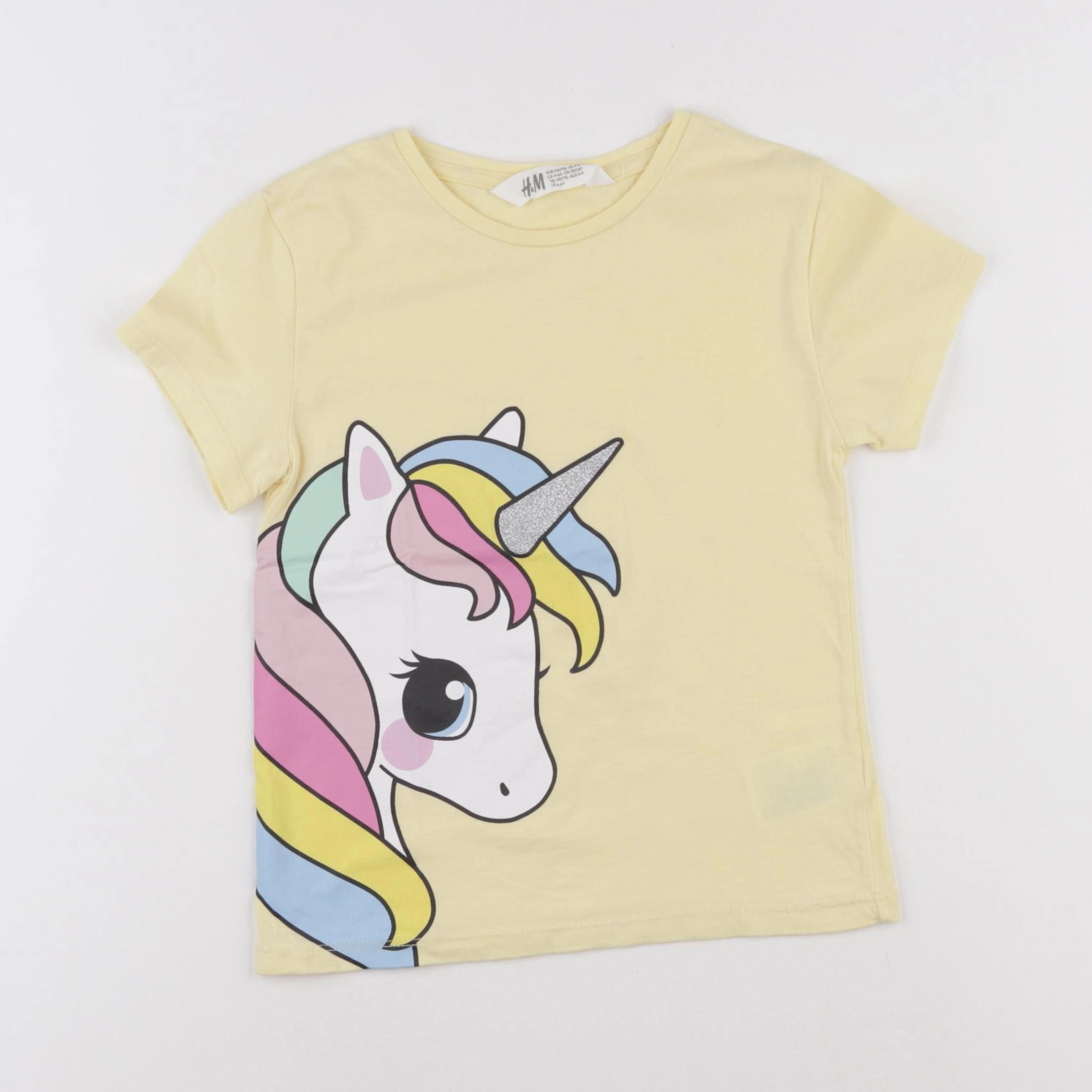 H&M - tee-shirt jaune - 4/6 ans