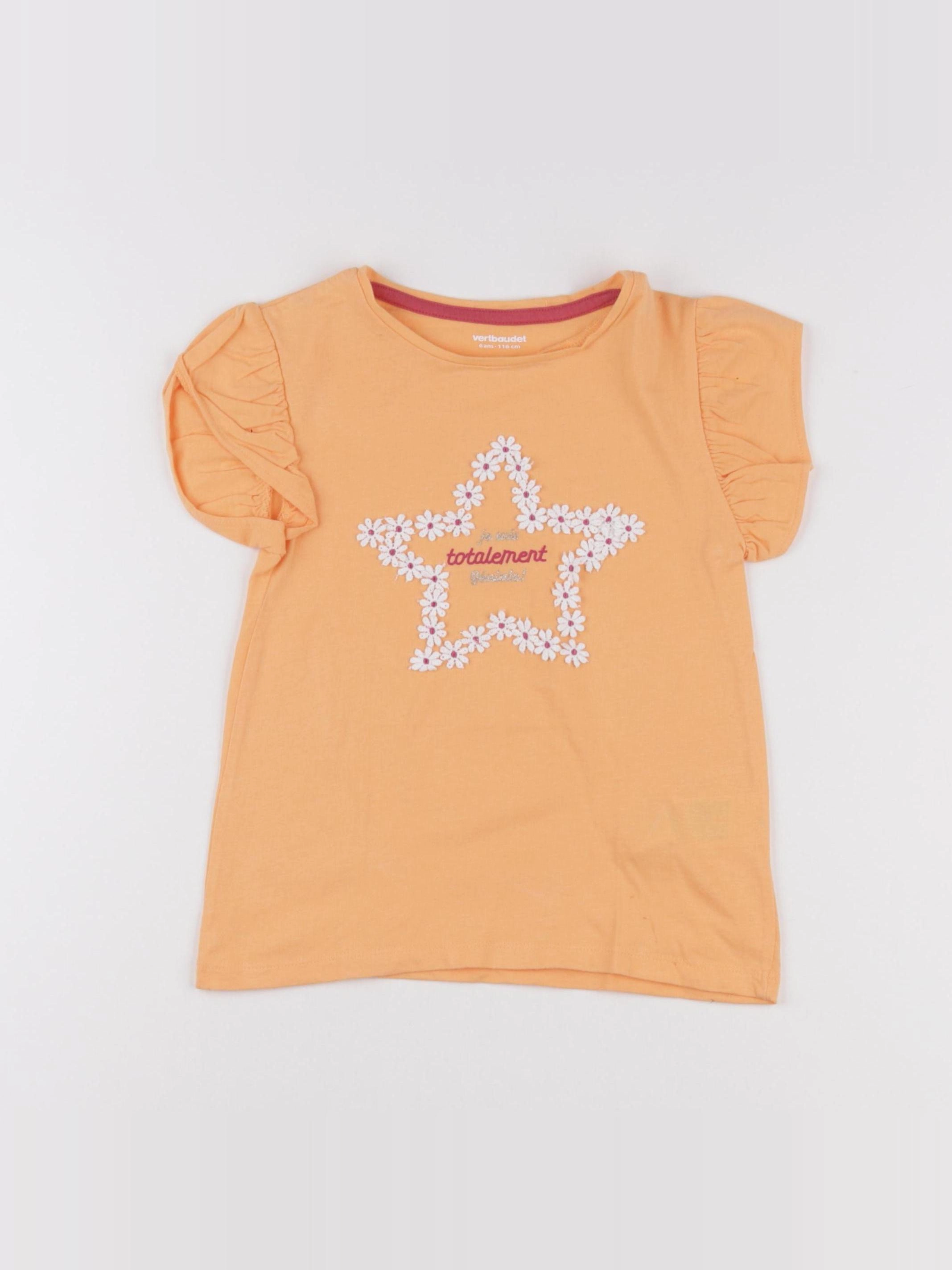 Vertbaudet - tee-shirt orange - 6 ans