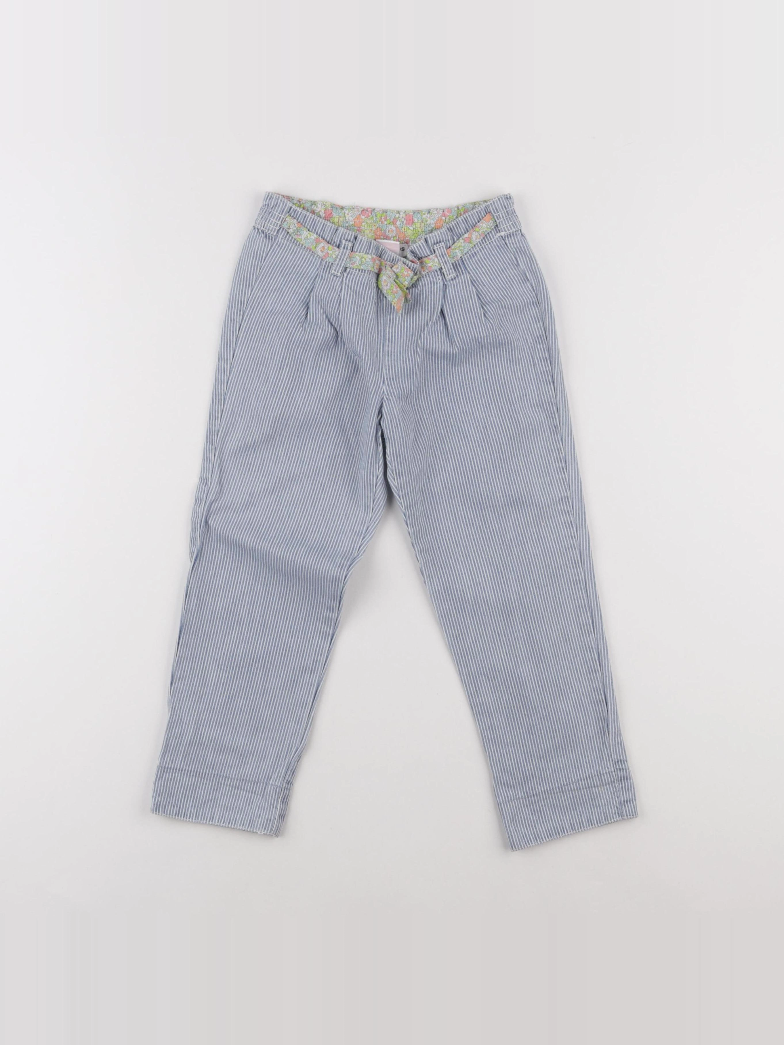 Cyrillus - pantalon blanc, bleu - 36 mois