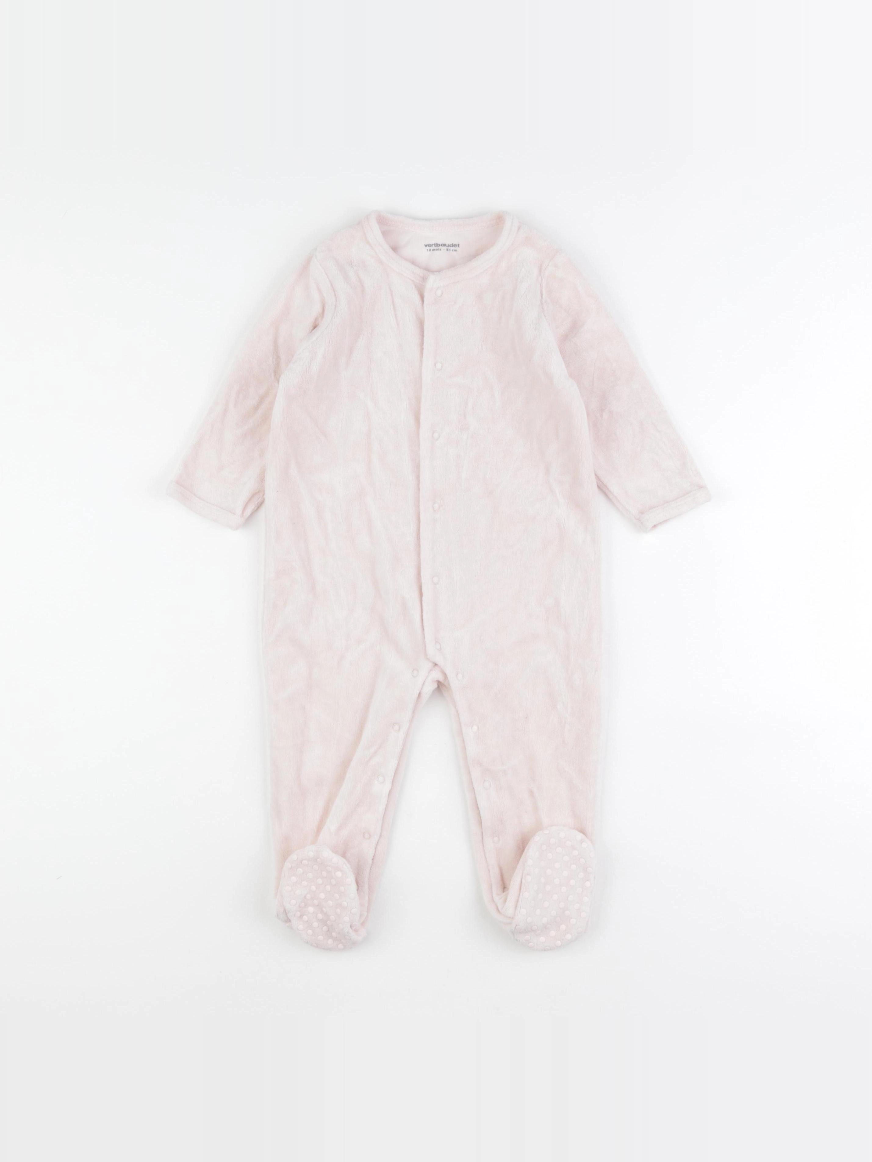 Vertbaudet - pyjama velours rose - 18 mois