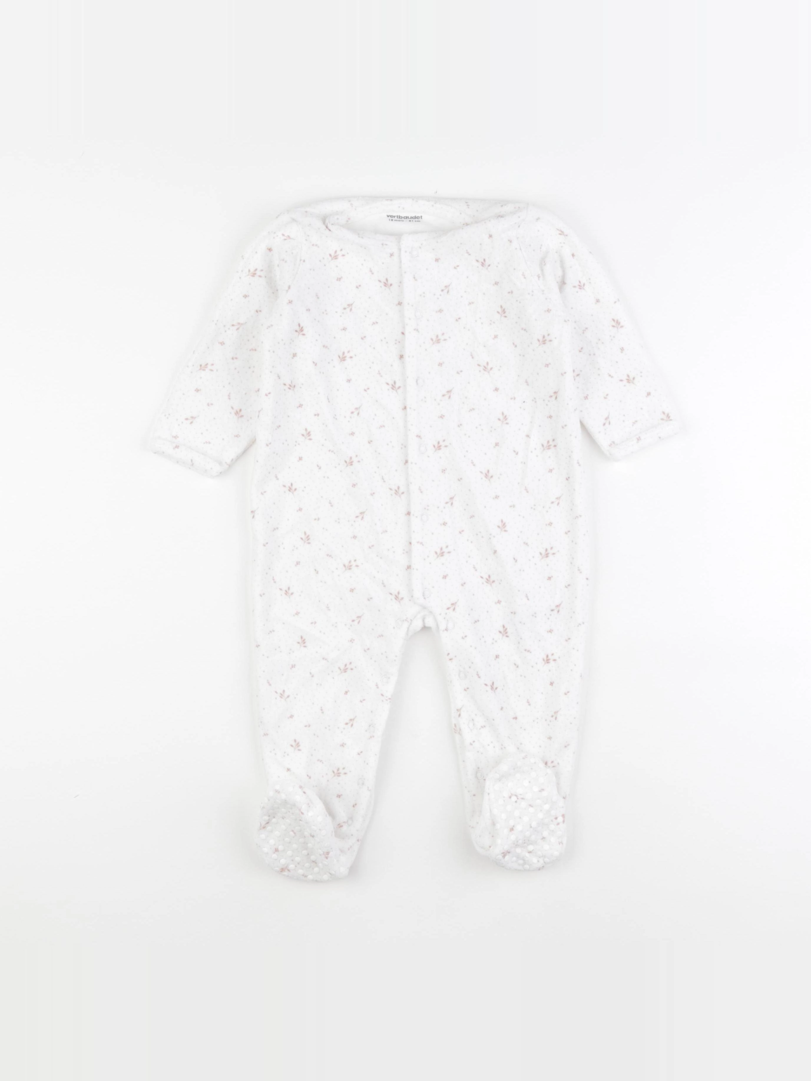 Vertbaudet - pyjama velours blanc - 18 mois