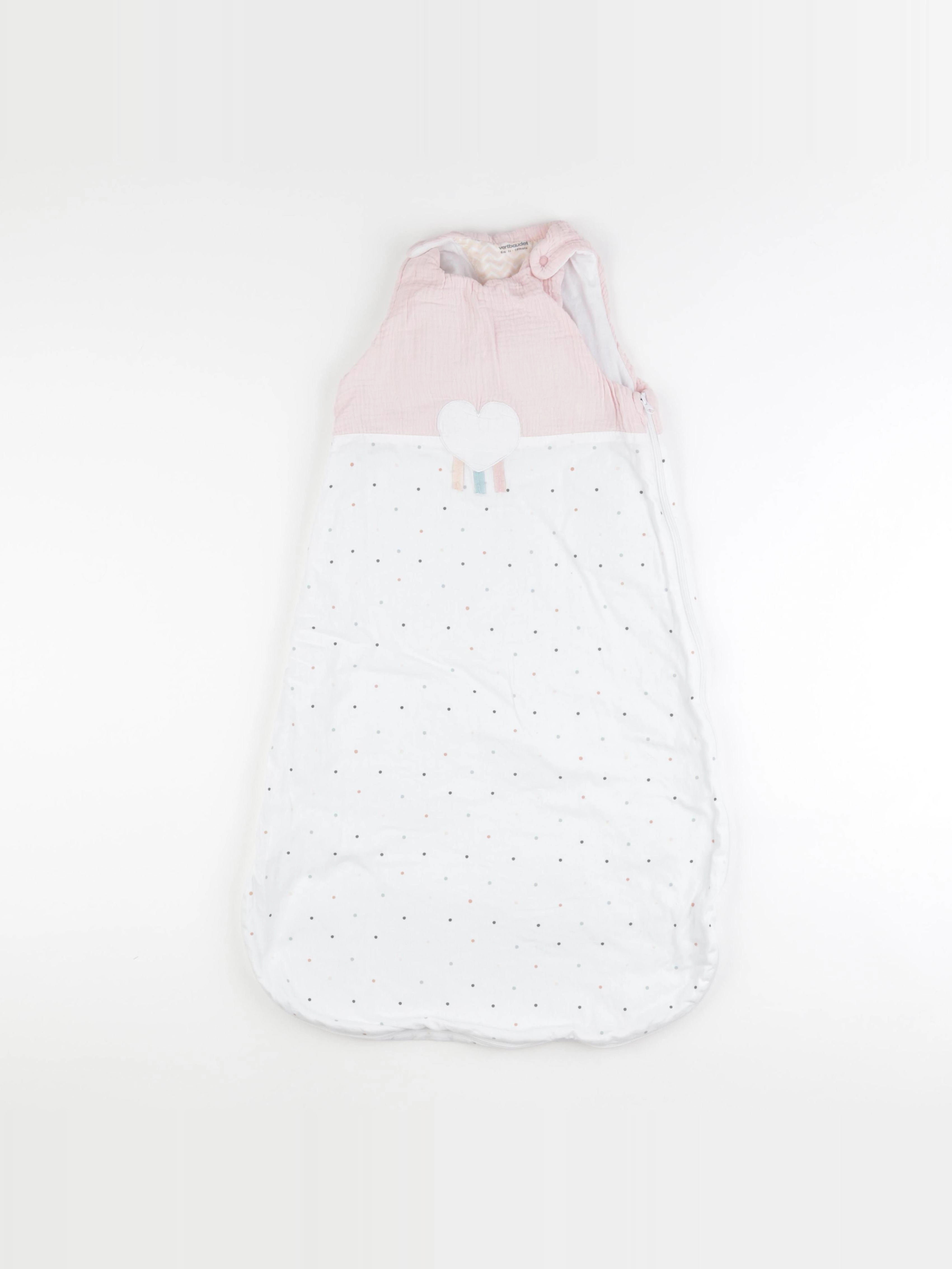 Vertbaudet - gigoteuse blanc, rose - 6/18 mois