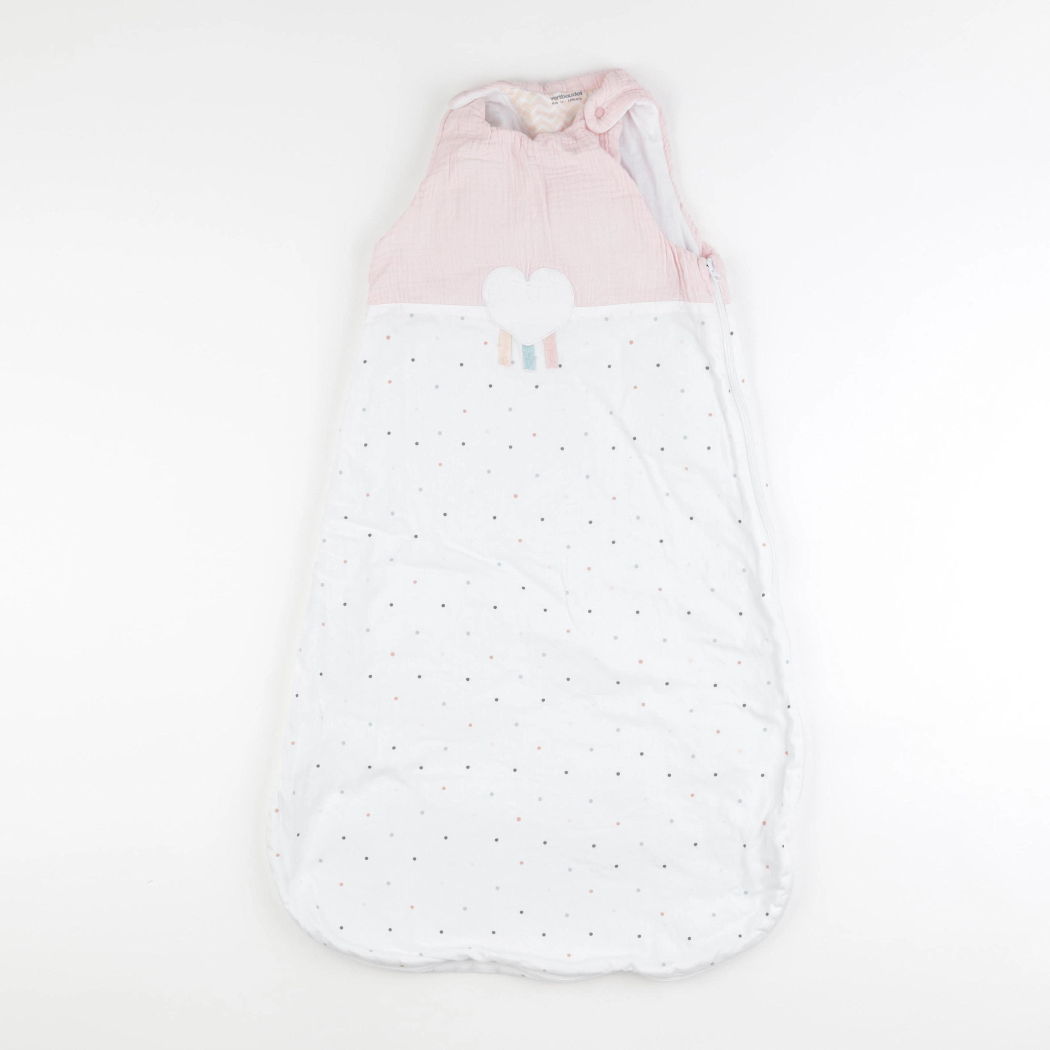 Vertbaudet - gigoteuse blanc, rose - 6/18 mois