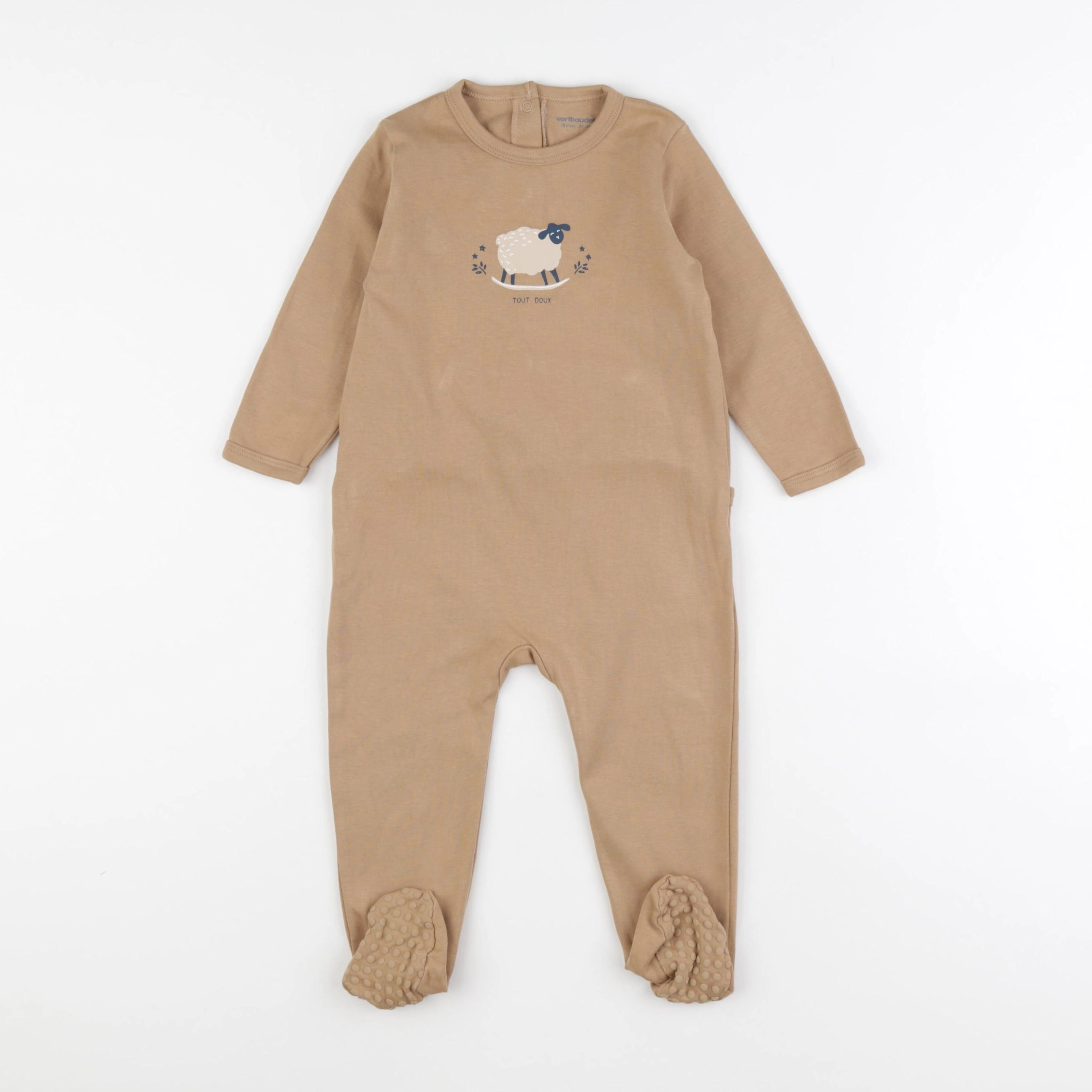 Vertbaudet - pyjama coton beige - 18 mois