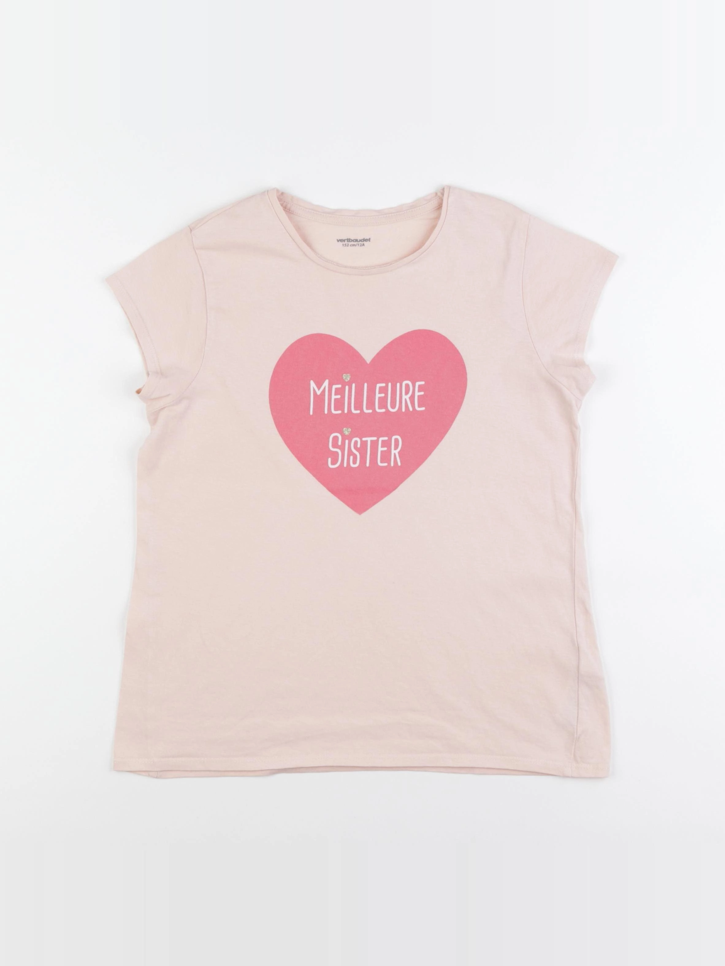 Vertbaudet - tee-shirt rose - 12 ans
