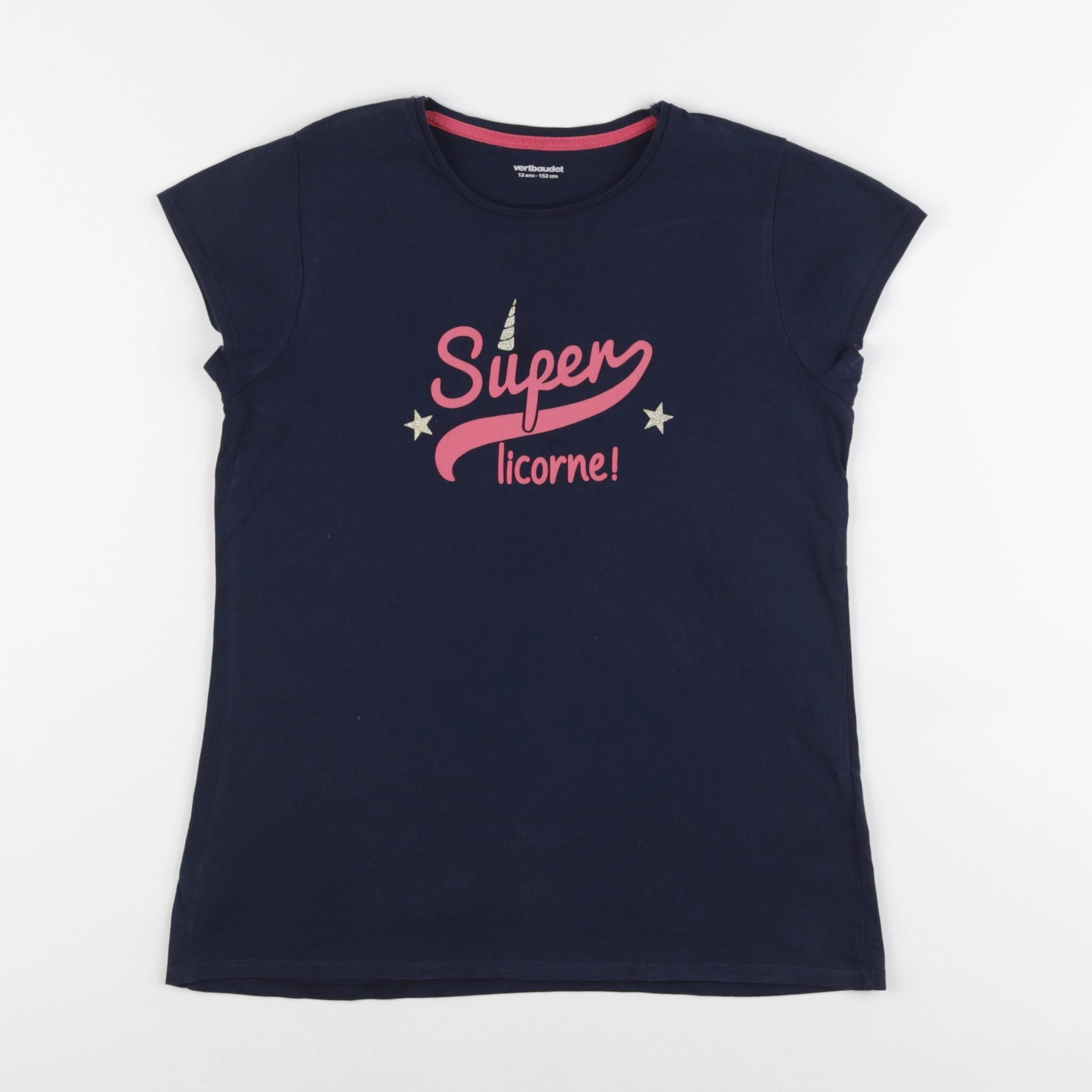 Vertbaudet - tee-shirt bleu - 12 ans