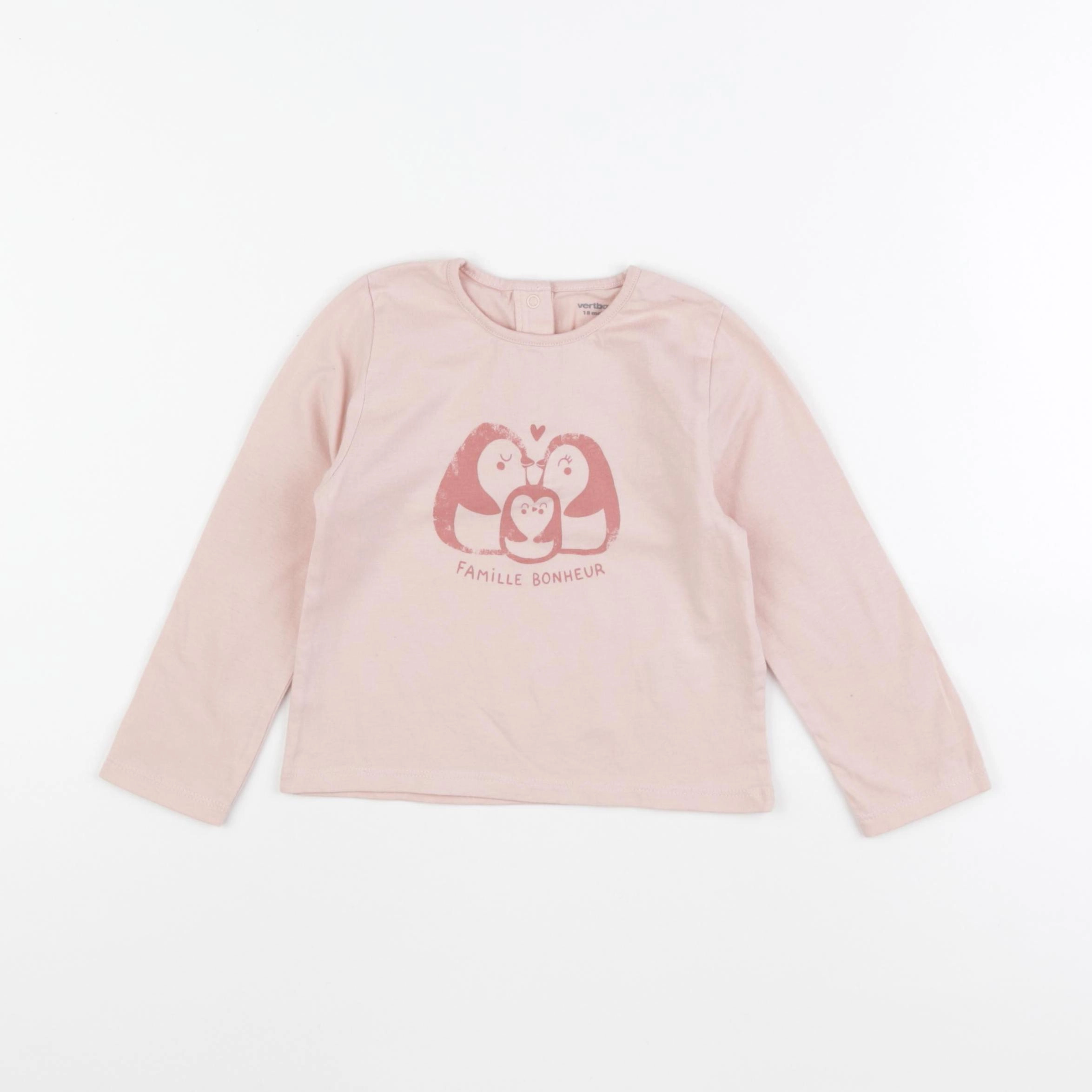 Vertbaudet - tee-shirt rose - 18 mois
