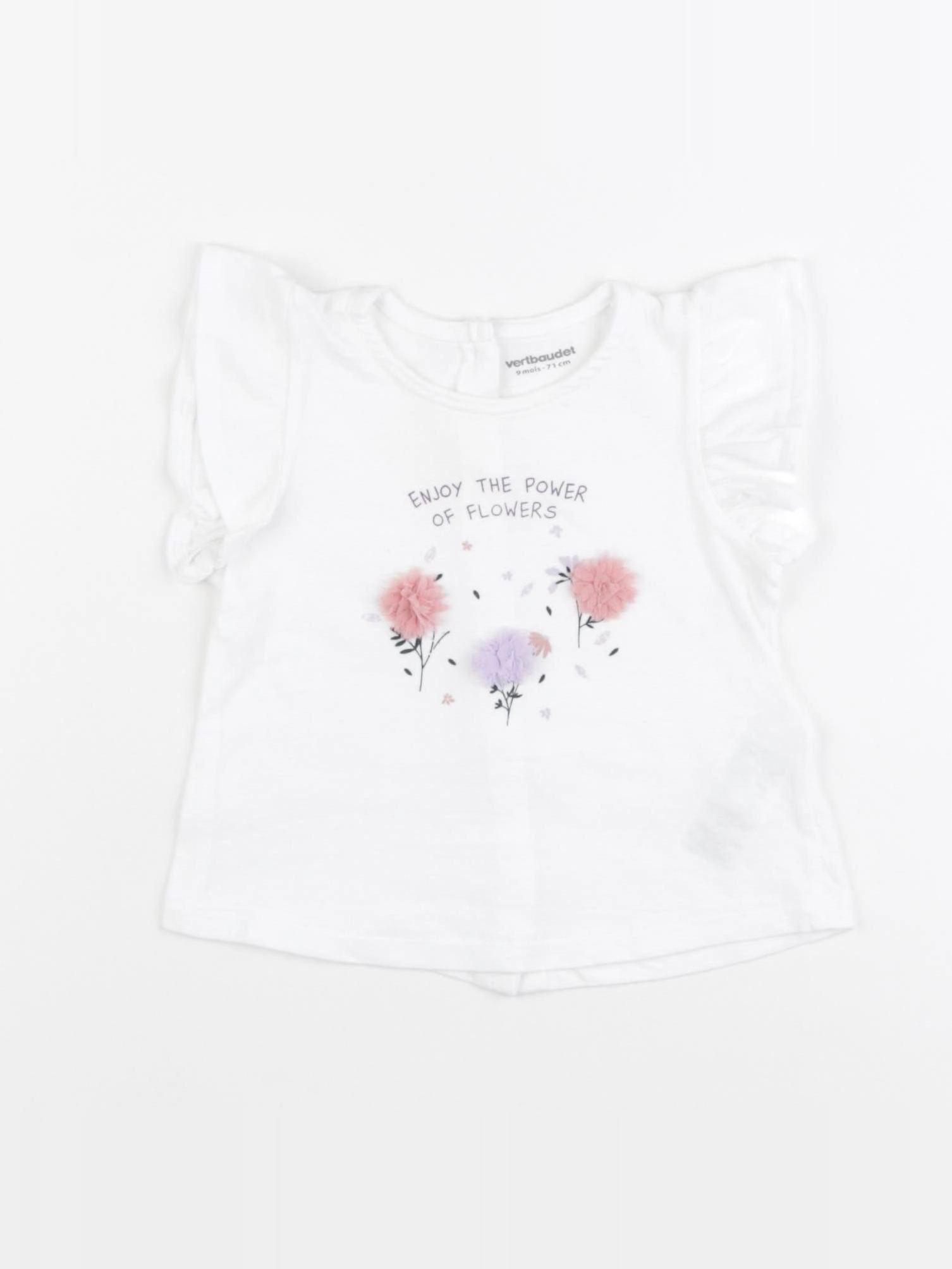 Vertbaudet - tee-shirt blanc - 6 mois