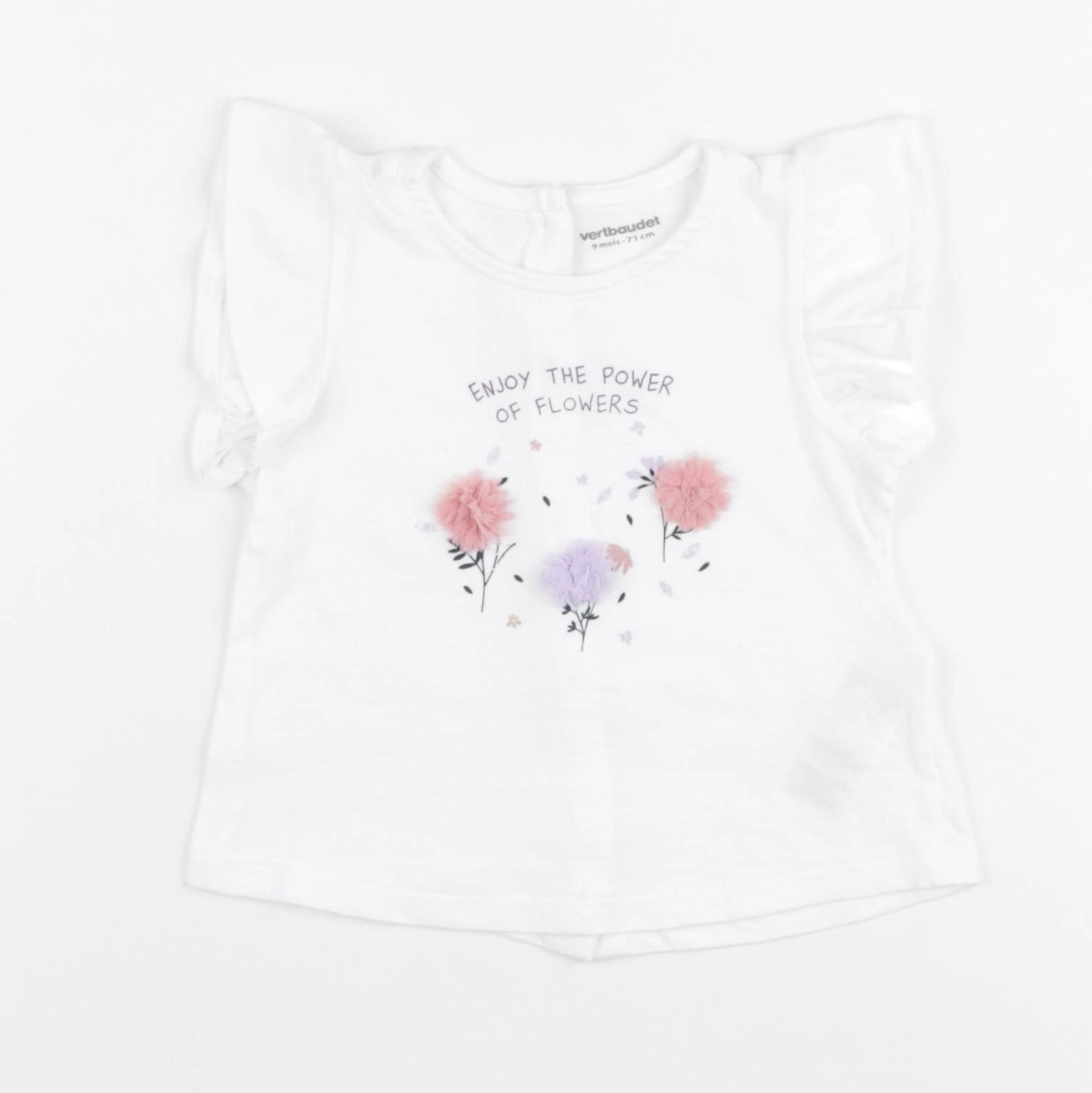 Vertbaudet - tee-shirt blanc - 6 mois