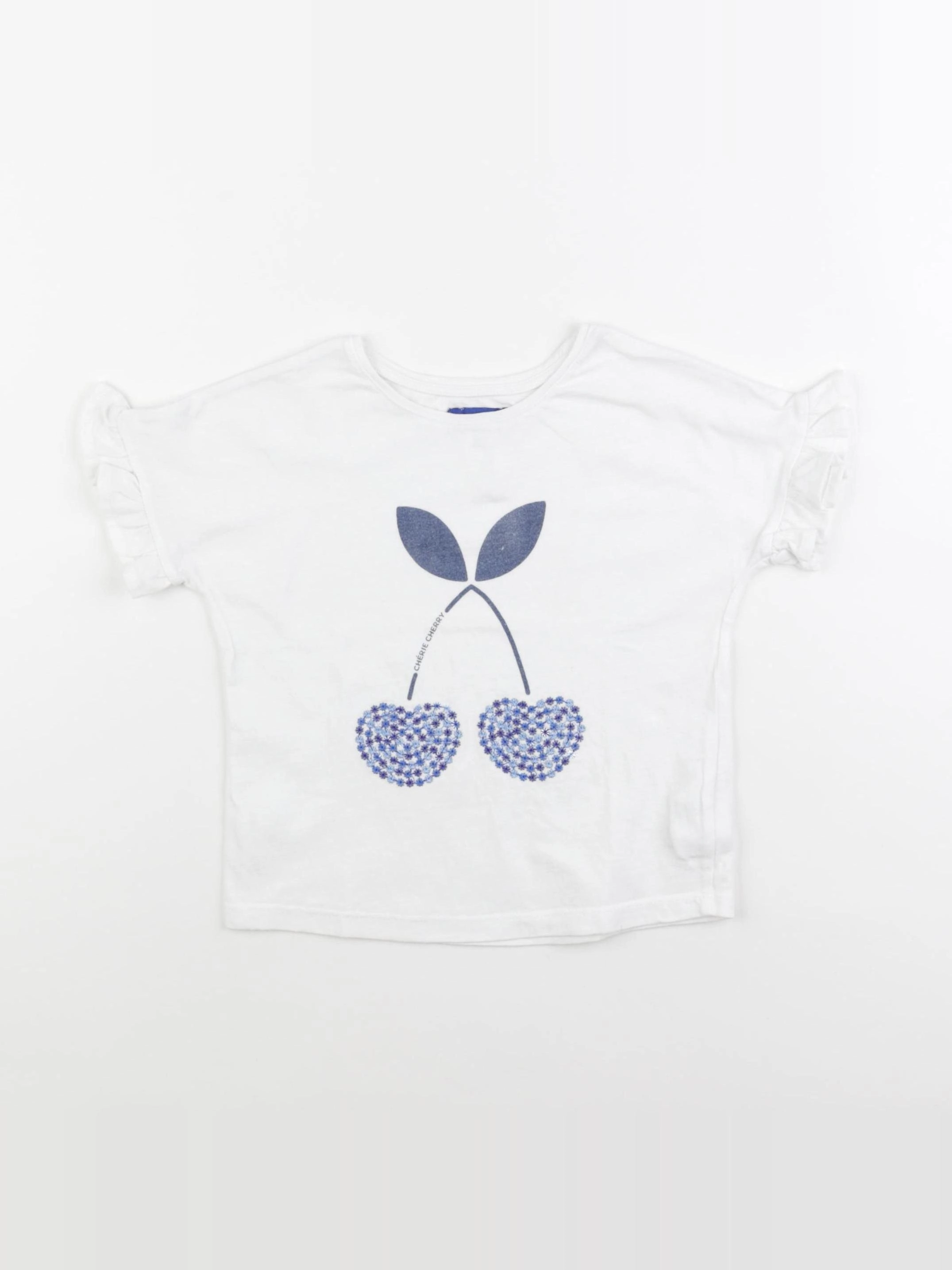 Okaidi - tee-shirt blanc, bleu - 4 ans