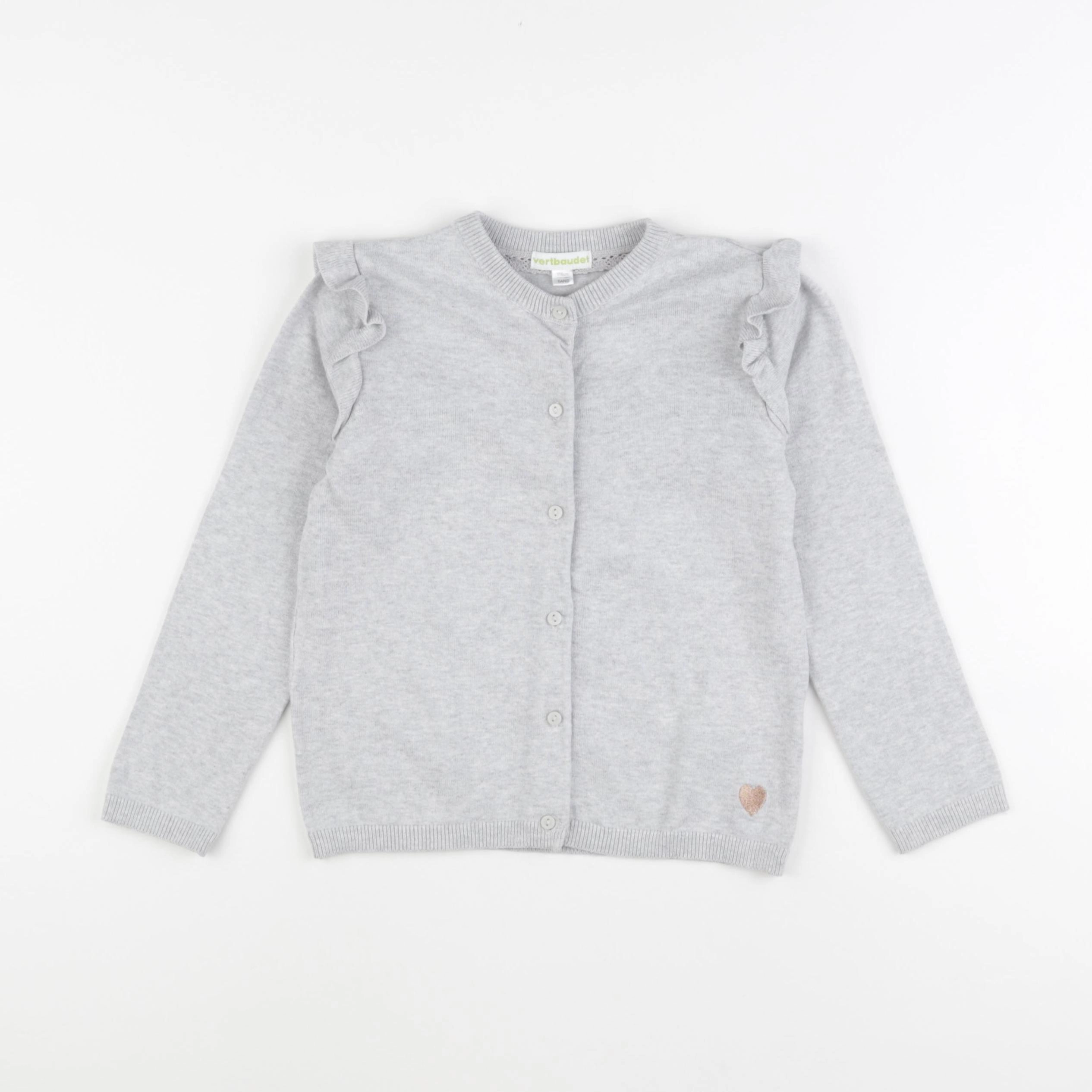 Vertbaudet - gilet gris - 6 ans