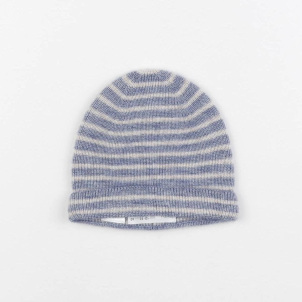 Zara - bonnet blanc, bleu - 12/18 mois