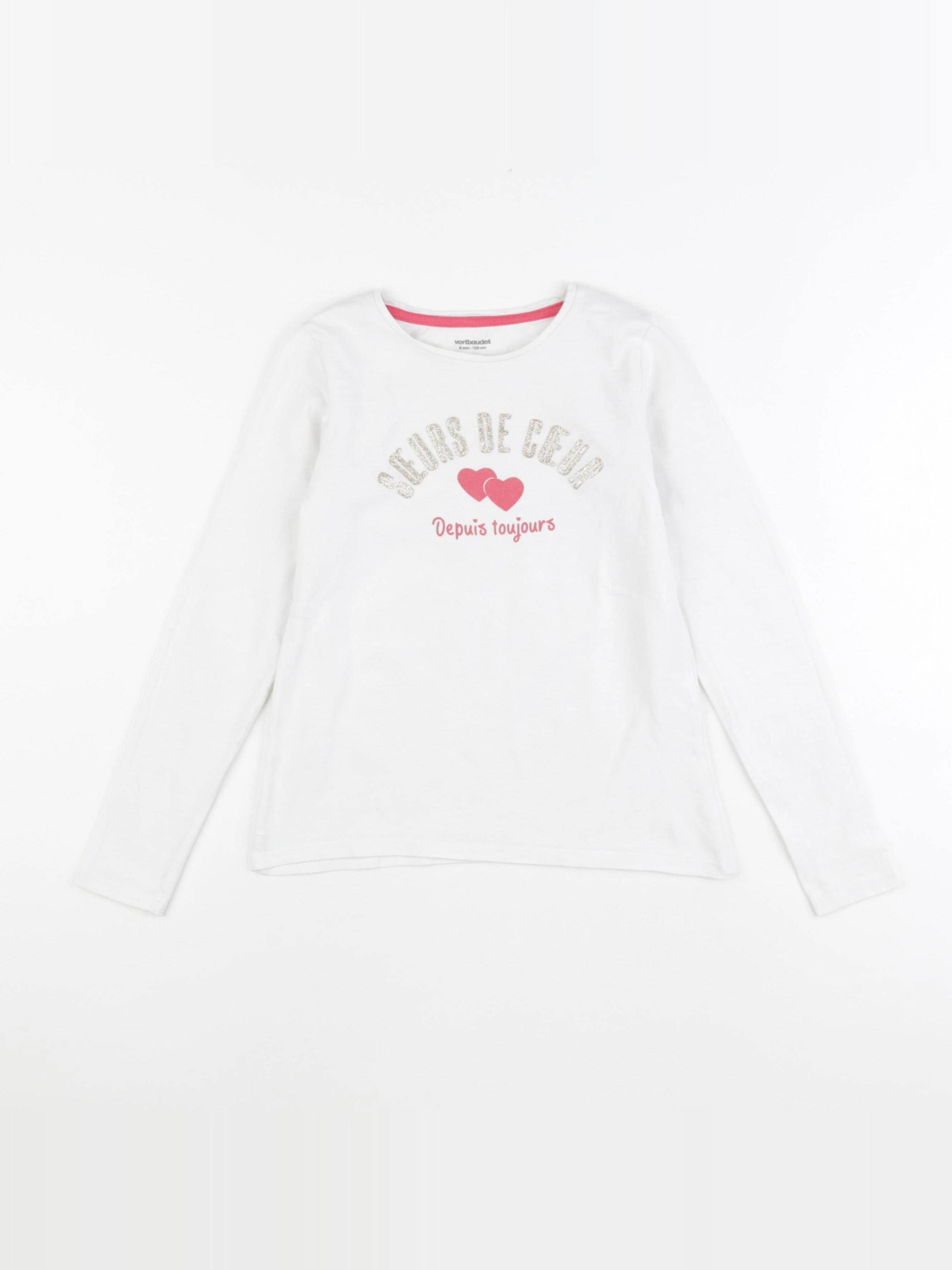 Vertbaudet - tee-shirt blanc - 8 ans