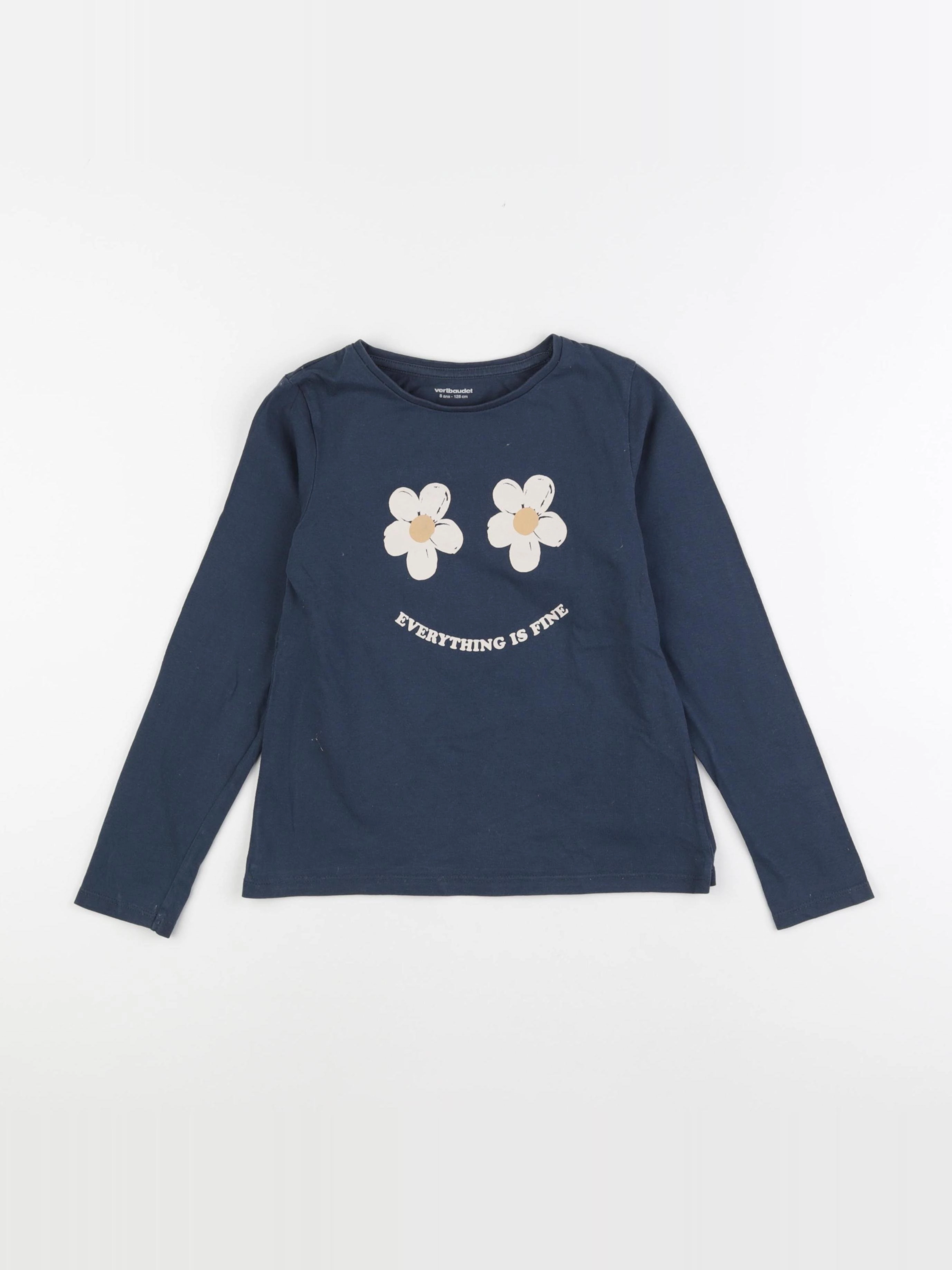 Vertbaudet - tee-shirt bleu - 8 ans