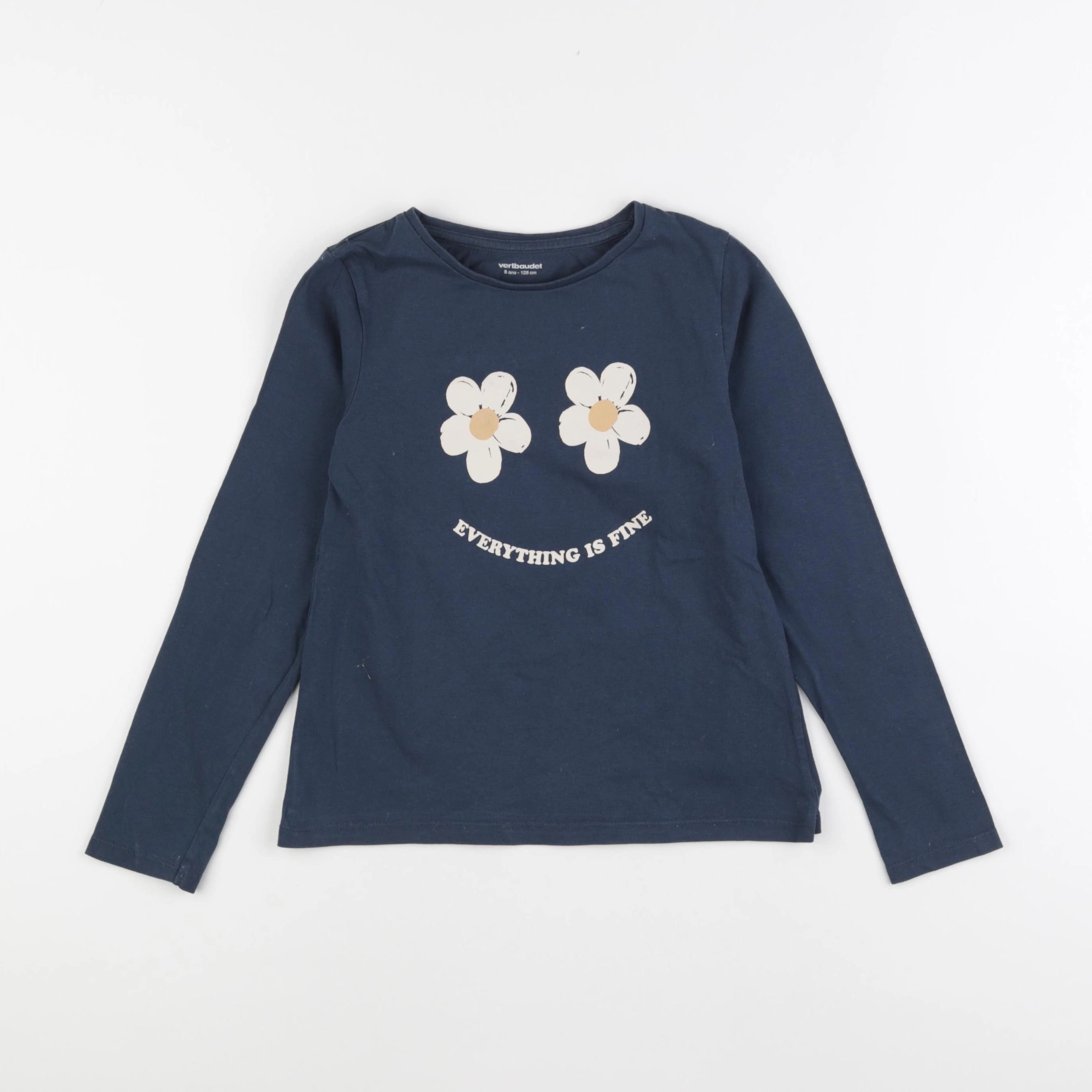 Vertbaudet - tee-shirt bleu - 8 ans
