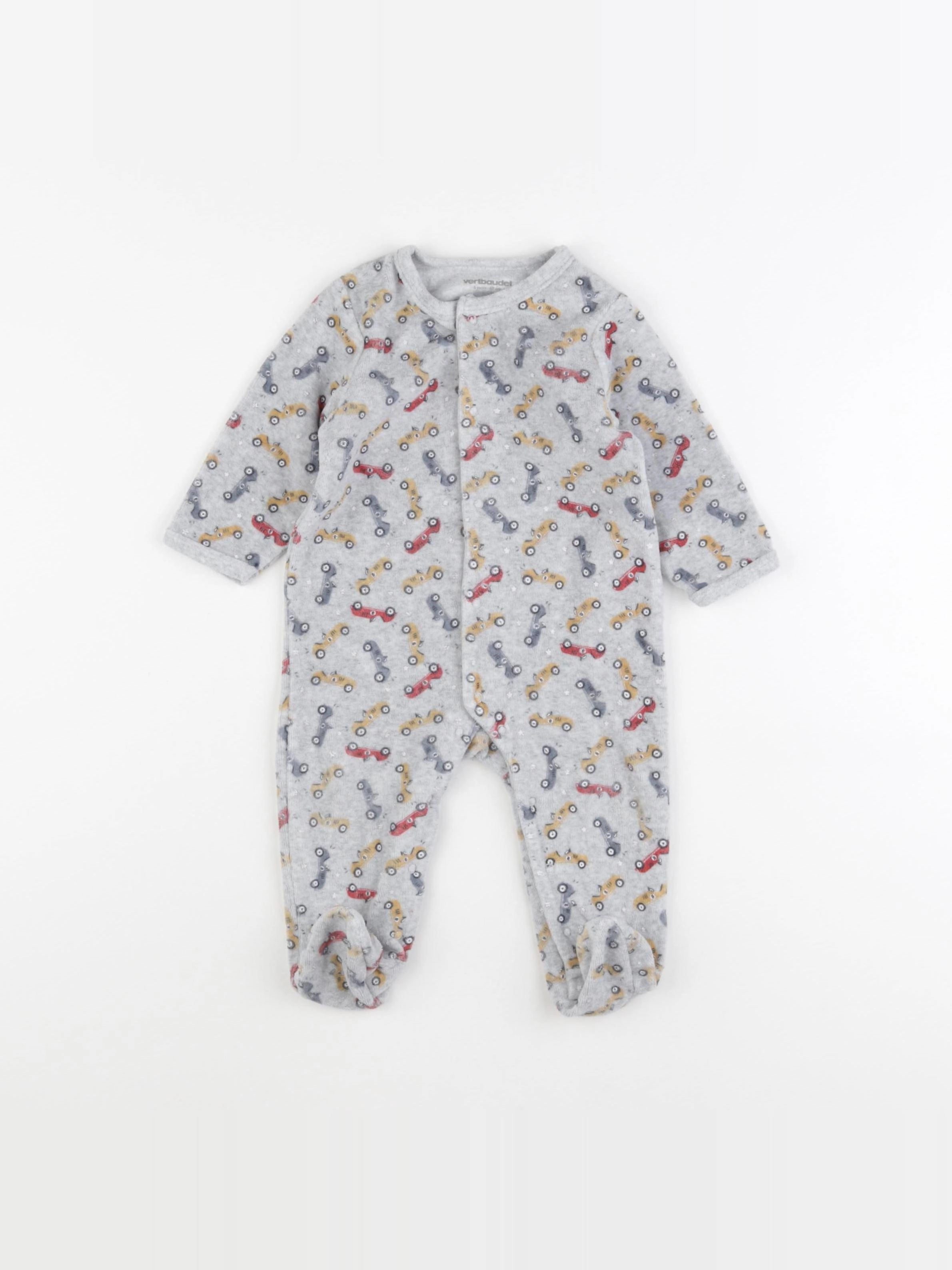 Vertbaudet - pyjama velours gris - 6 mois