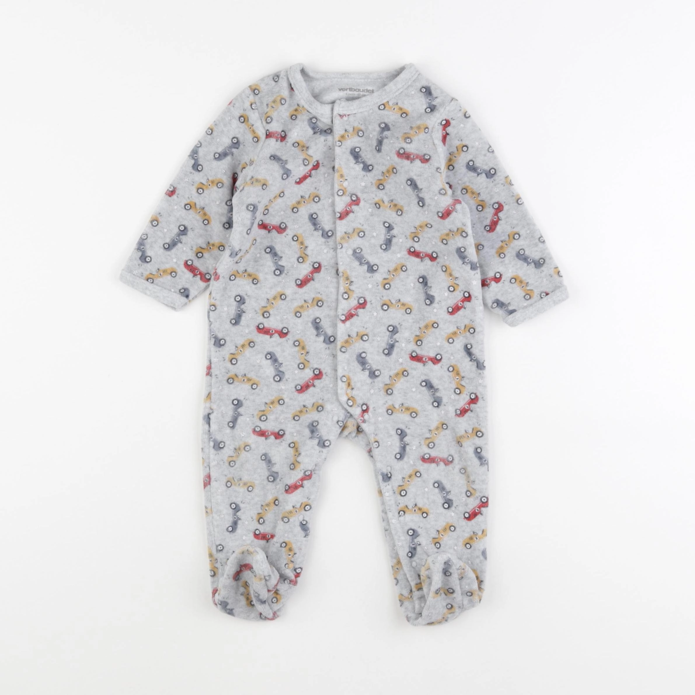 Vertbaudet - pyjama velours gris - 6 mois