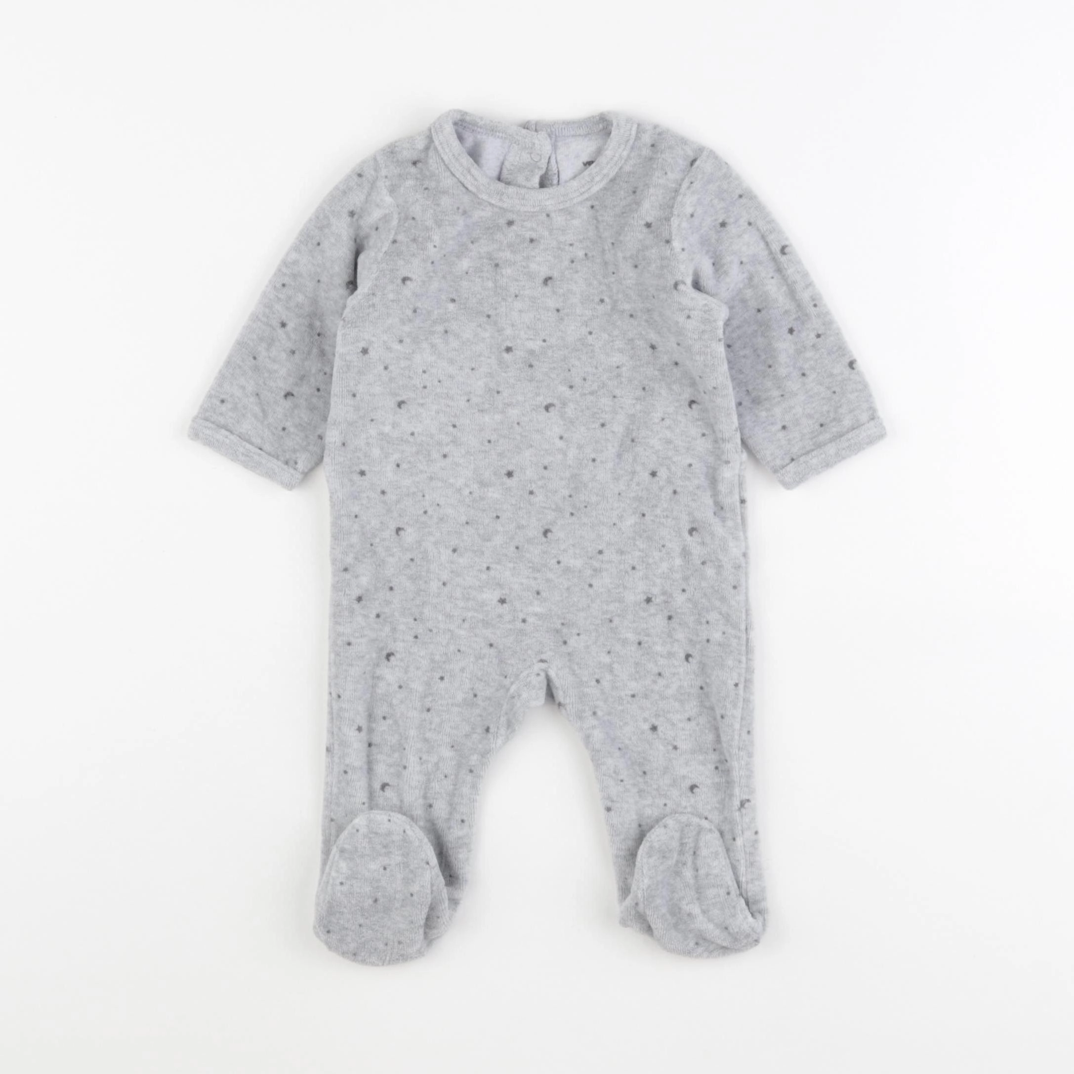 Vertbaudet - pyjama velours gris - 3 mois
