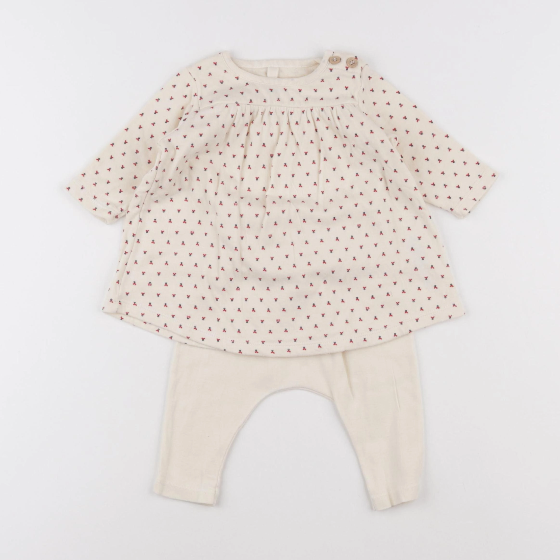 Petit Bateau - ensemble beige - 6 mois