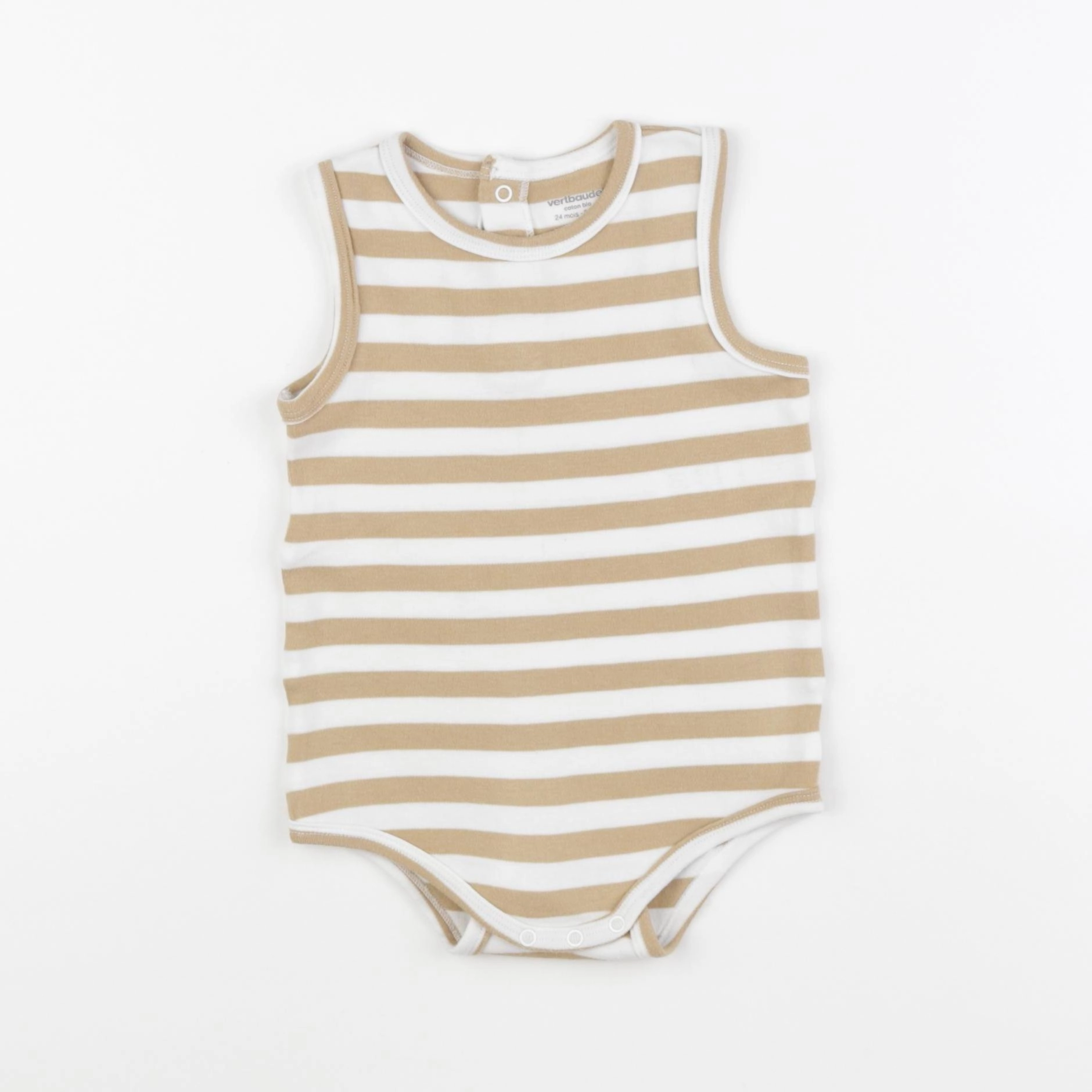 Vertbaudet - body blanc, beige - 24 mois